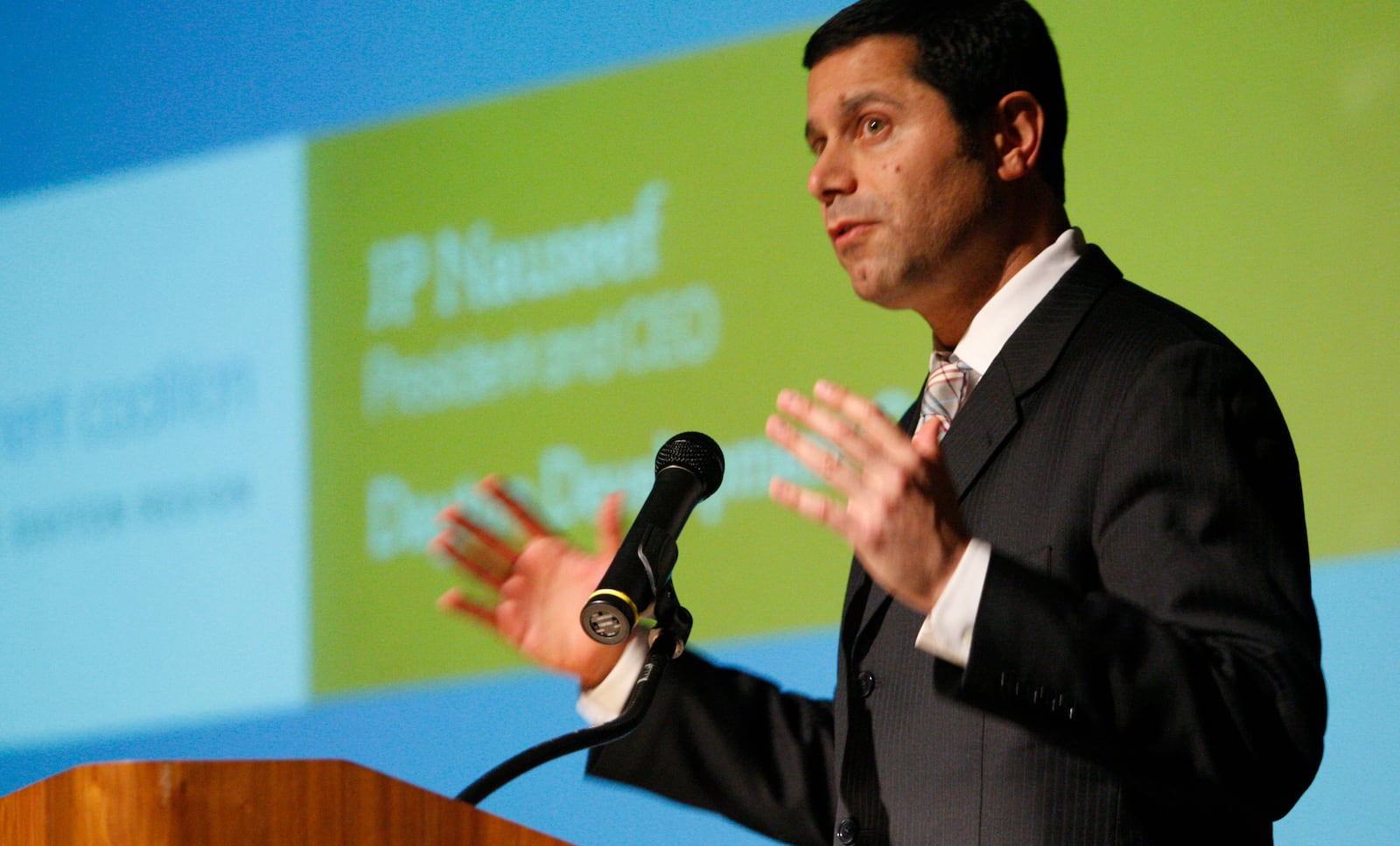 J. P. Nauseef speaking at the National Museum of the United States Air Force in 2008.