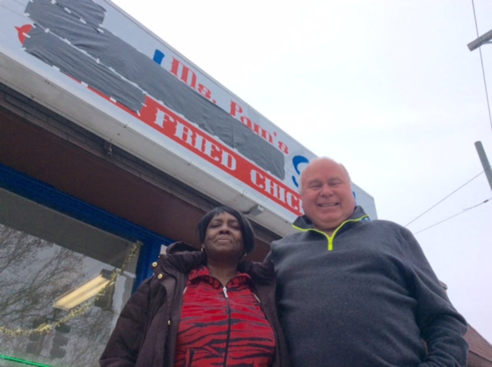 Pam Jackson and Gary Keller are owners of the Wayne Avenue restaurant that was quickly forced to drop the term “Parkmoor” from its name after a “cease-and-desist” letter from another restaurant. It will now be called “Ms. Pam’s Old Dayton Style Golden Fried Chicken,” the owners said Wednesday night. MARK FISHER/STAFF