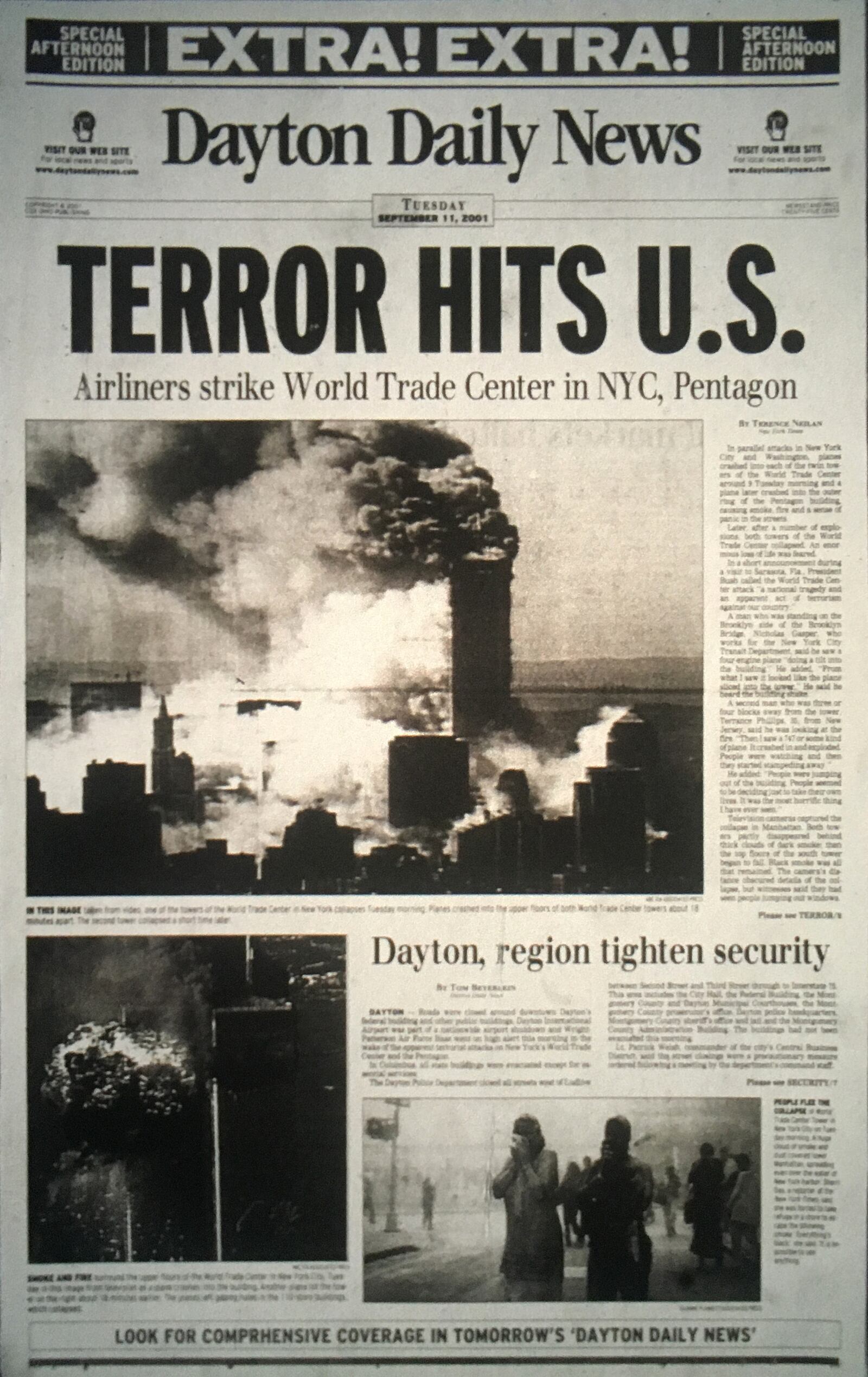 The Dayton Daily News published as special afternoon edition Sept. 11, 2001.