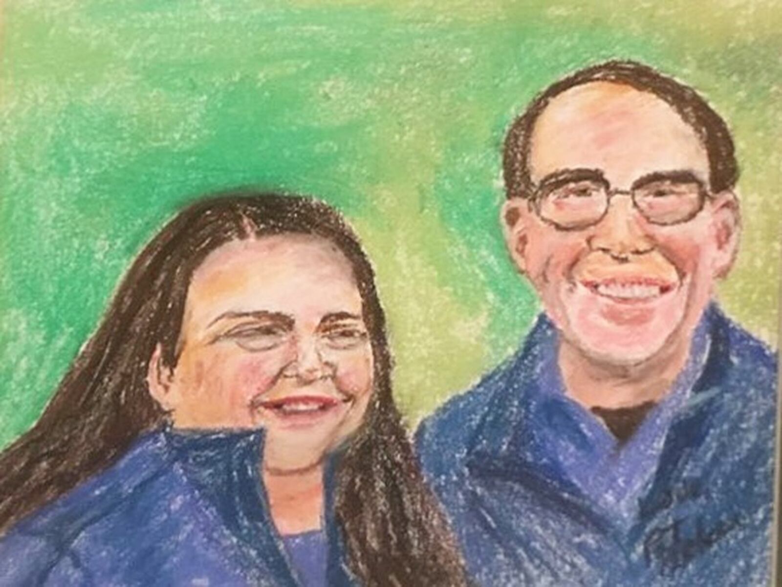 “This picture is of my cousin Maryann and her husband, Larry,” says artist Pat Acker. “She died in Michigan recently of the virus.” CONTRIBUTED