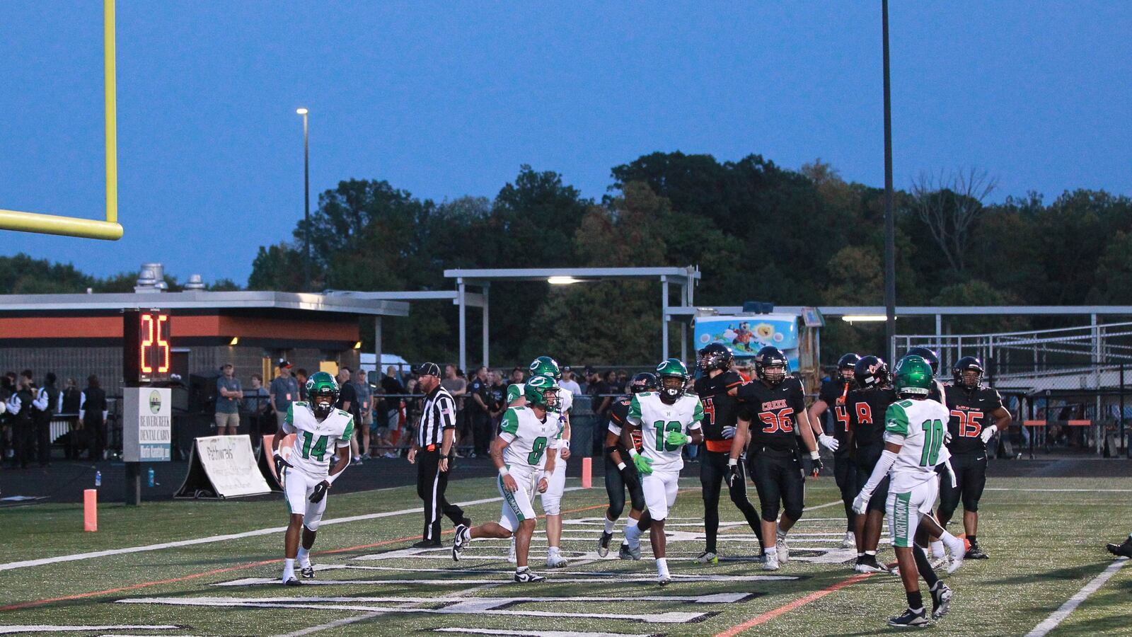 Northmont QB Brady Lupton celebrates a TD run against Beavercreek