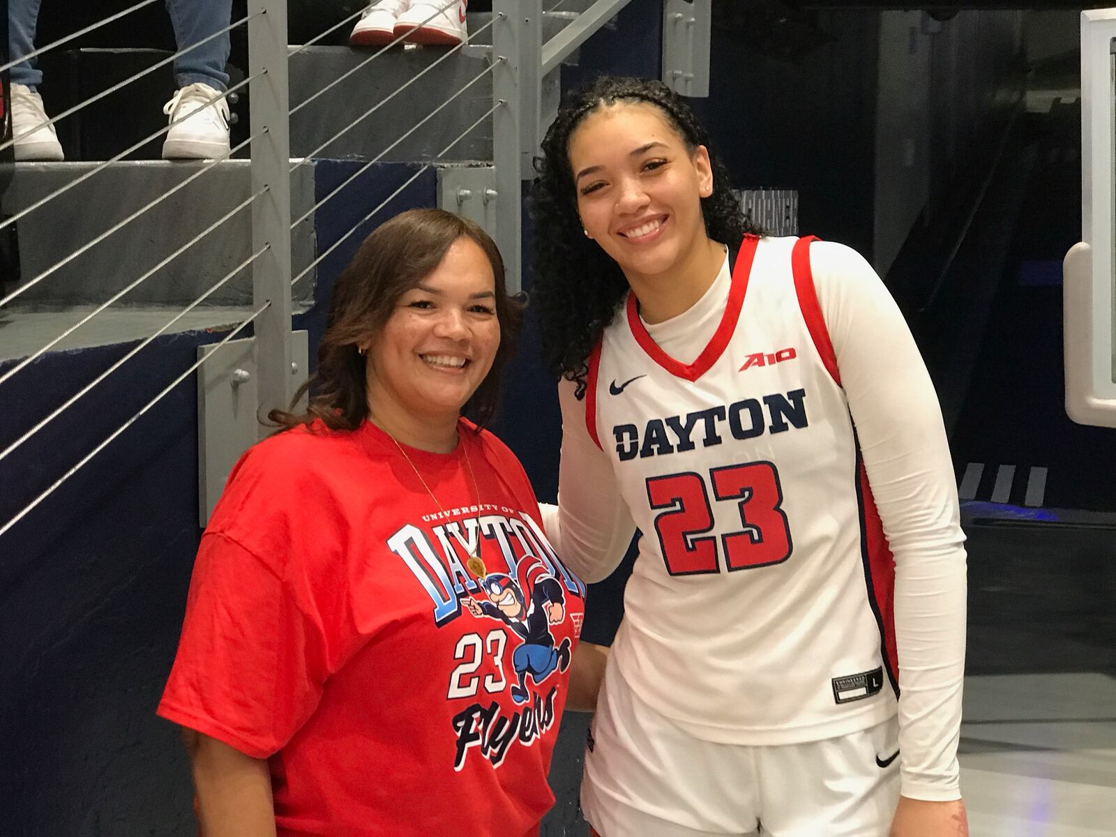 University of Dayton senior Mariah Perez and her mom, Nelly. Tom Archdeacon/CONTRIBUTED