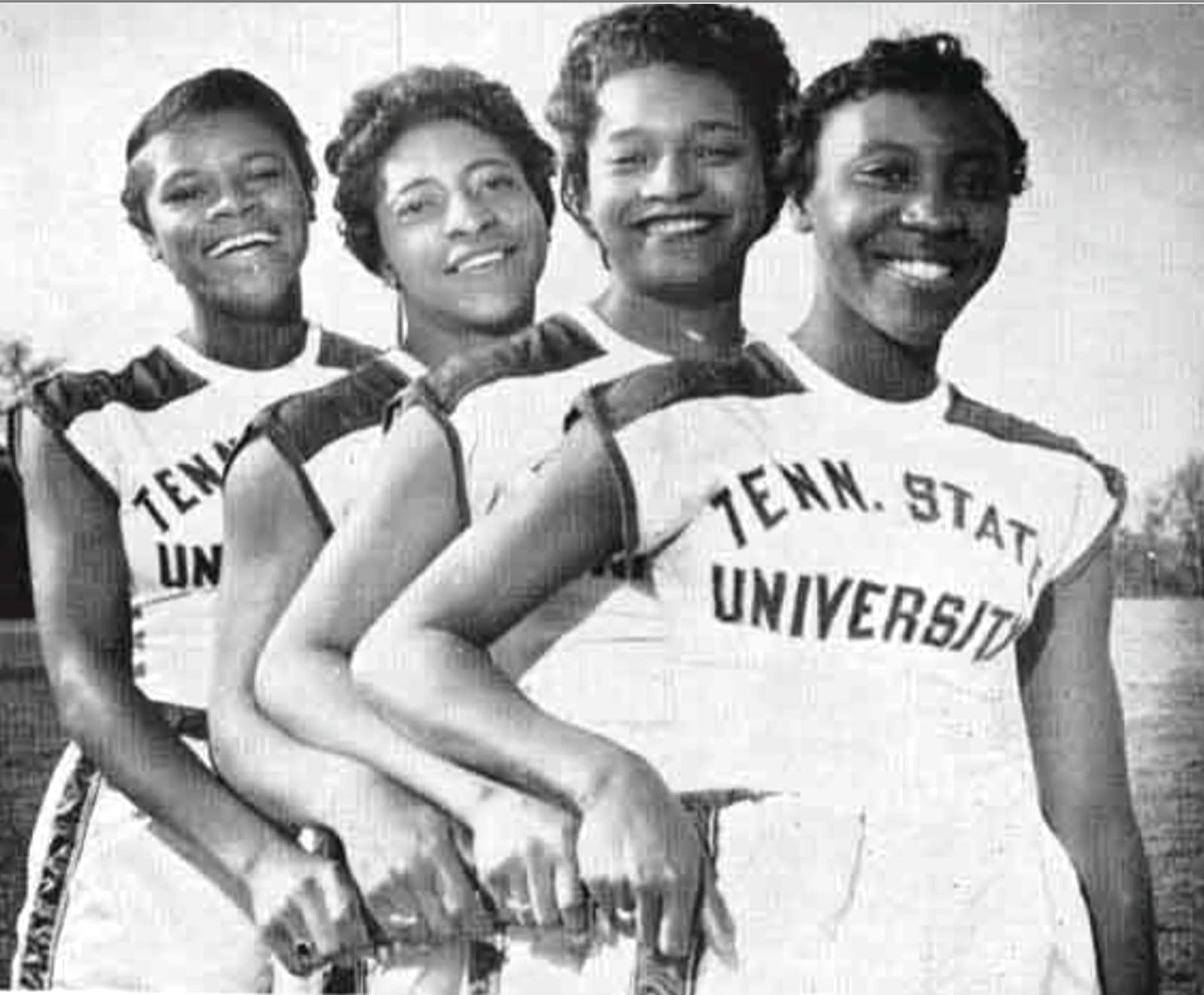 Lucinda Williams Adams, far right, was a member of the famed Tennessee State University Tigerbelles track and field team. She won a gold medal in the 4 x 100-meter relay in the 1960 Rome Olympics for the U. S. Olympic Team. 