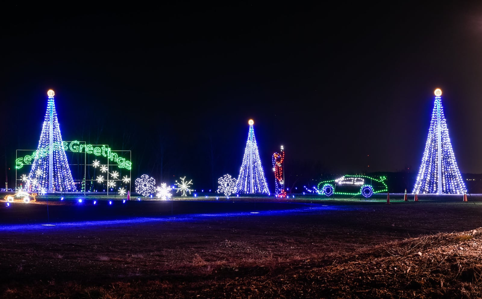 The Land of Illusion Christmas Glow on Thomas Road in Madison Township is open nightly through December with over 3.5 million lights in a 1.5 mile drive-through light display.  The Christmas Village with Santa is open on select nights. NICK GRAHAM/STAFF