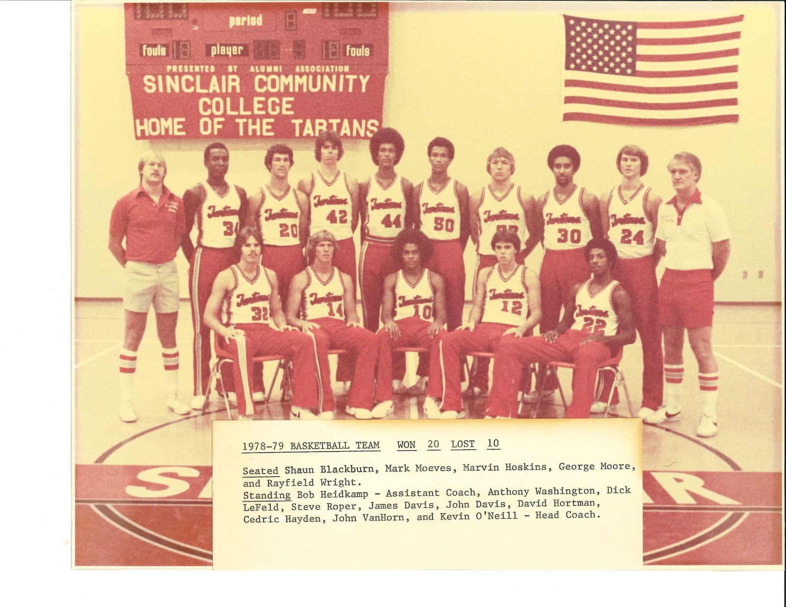 The 1978-79 Sinclair Tartans with Coach Kevin O’Neill (back row on right). CONTRIBUTED