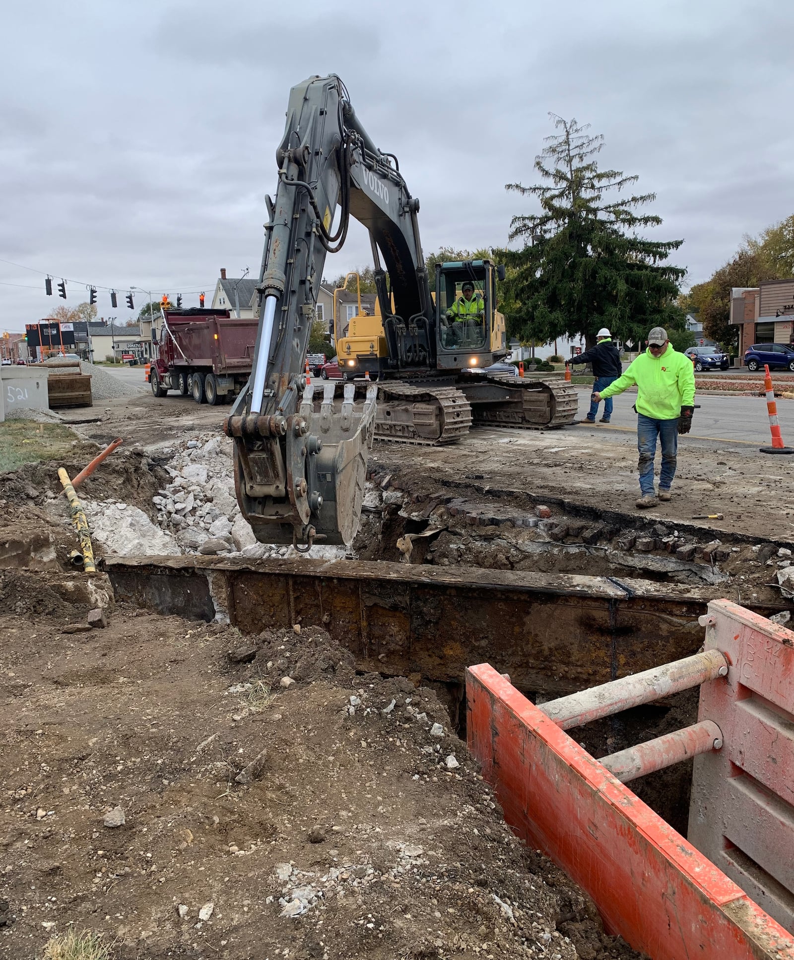 The Troy West Main Street reconstruction project of 2022 has brought a few surprises, including discovery of remnants of a former canal bridge. Contributed photo