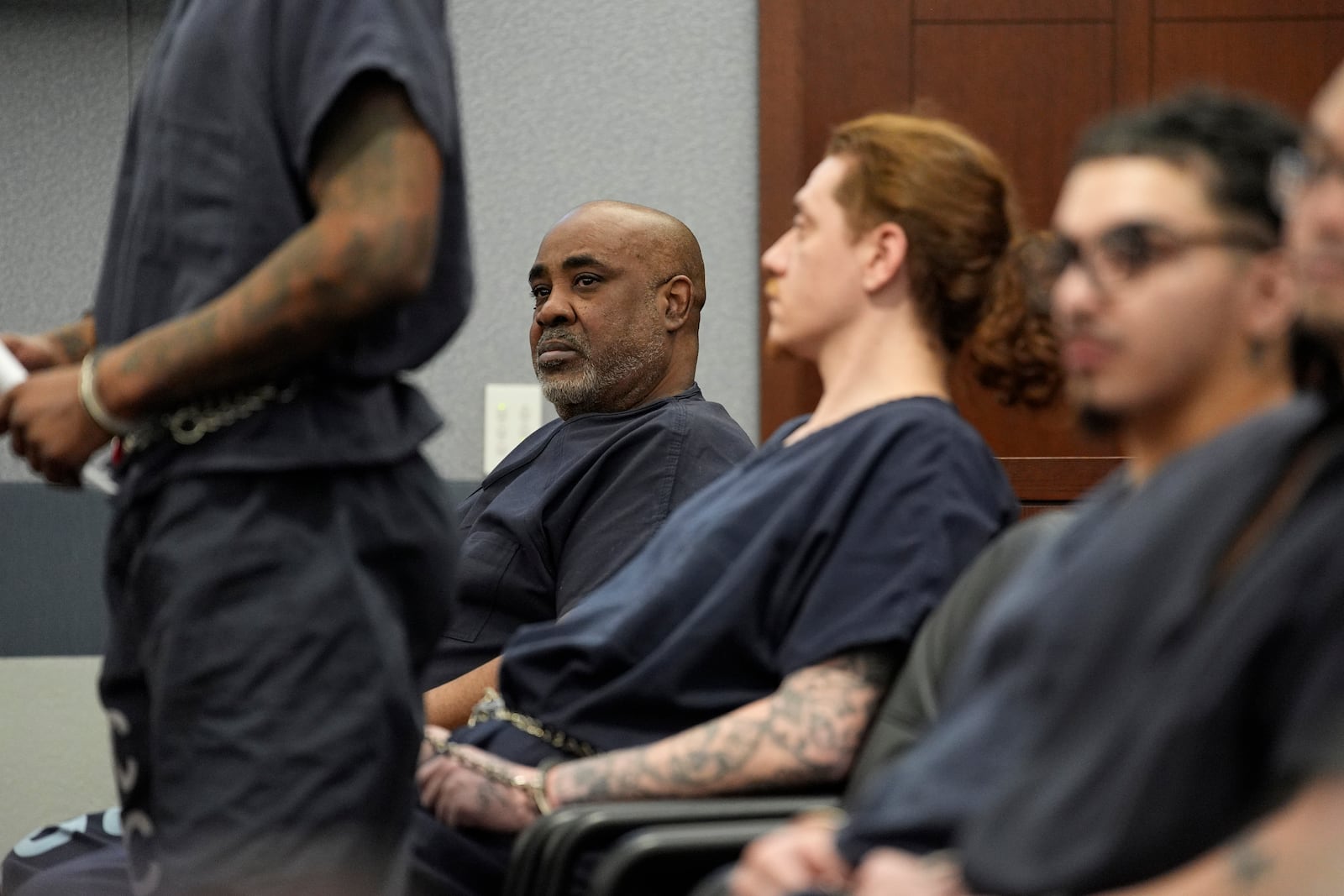 Duane "Keffe D" Davis appears in District Court for his involvement in the 1996 killing of rapper Tupac Shakur Tuesday, Feb. 18, 2025, in Las Vegas. (AP Photo/John Locher, Pool)