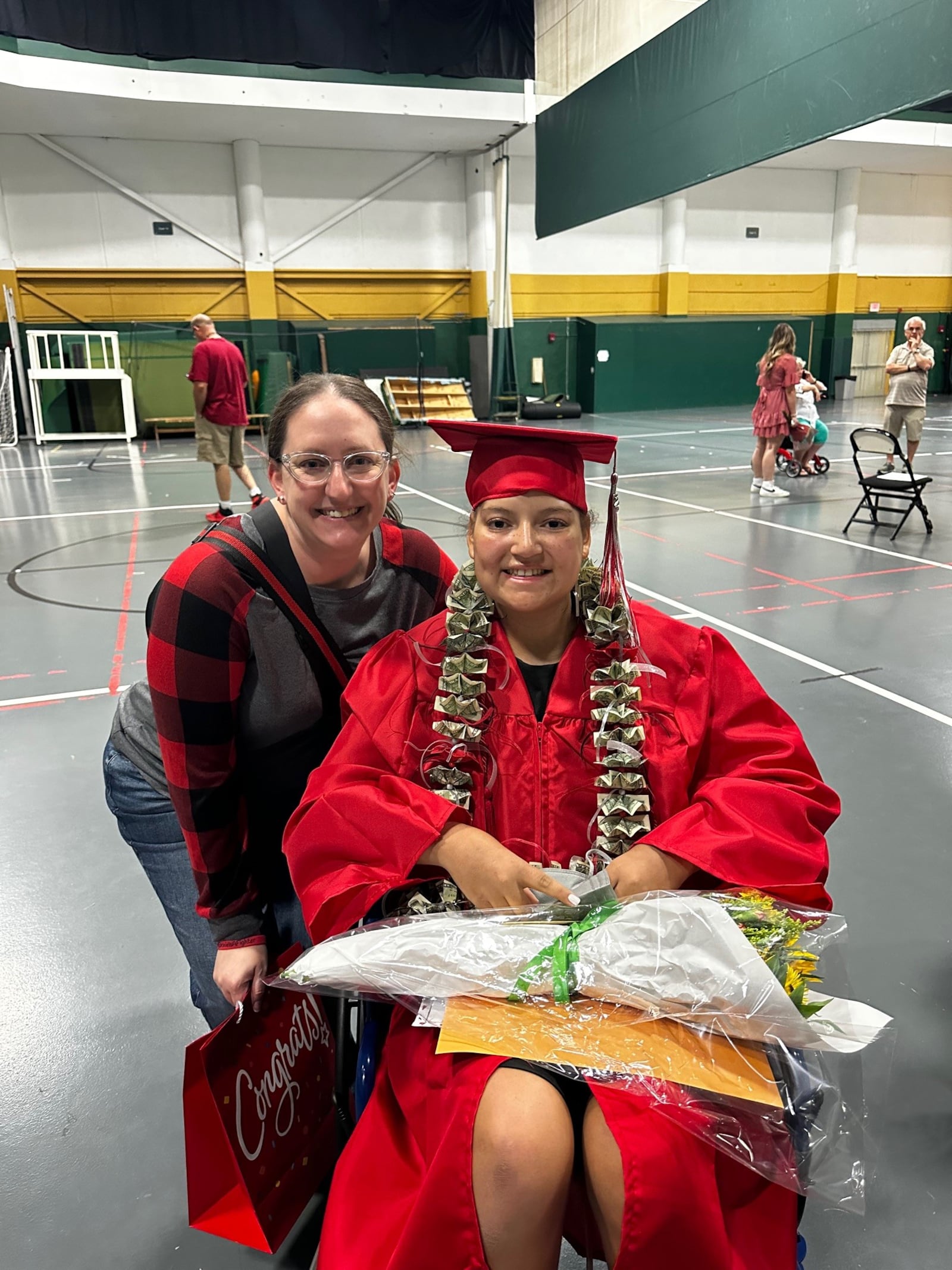 Ebonie Sherwood and her mom, Beverly, at the Stebbins High School graduation this spring. CONTRIBUTED