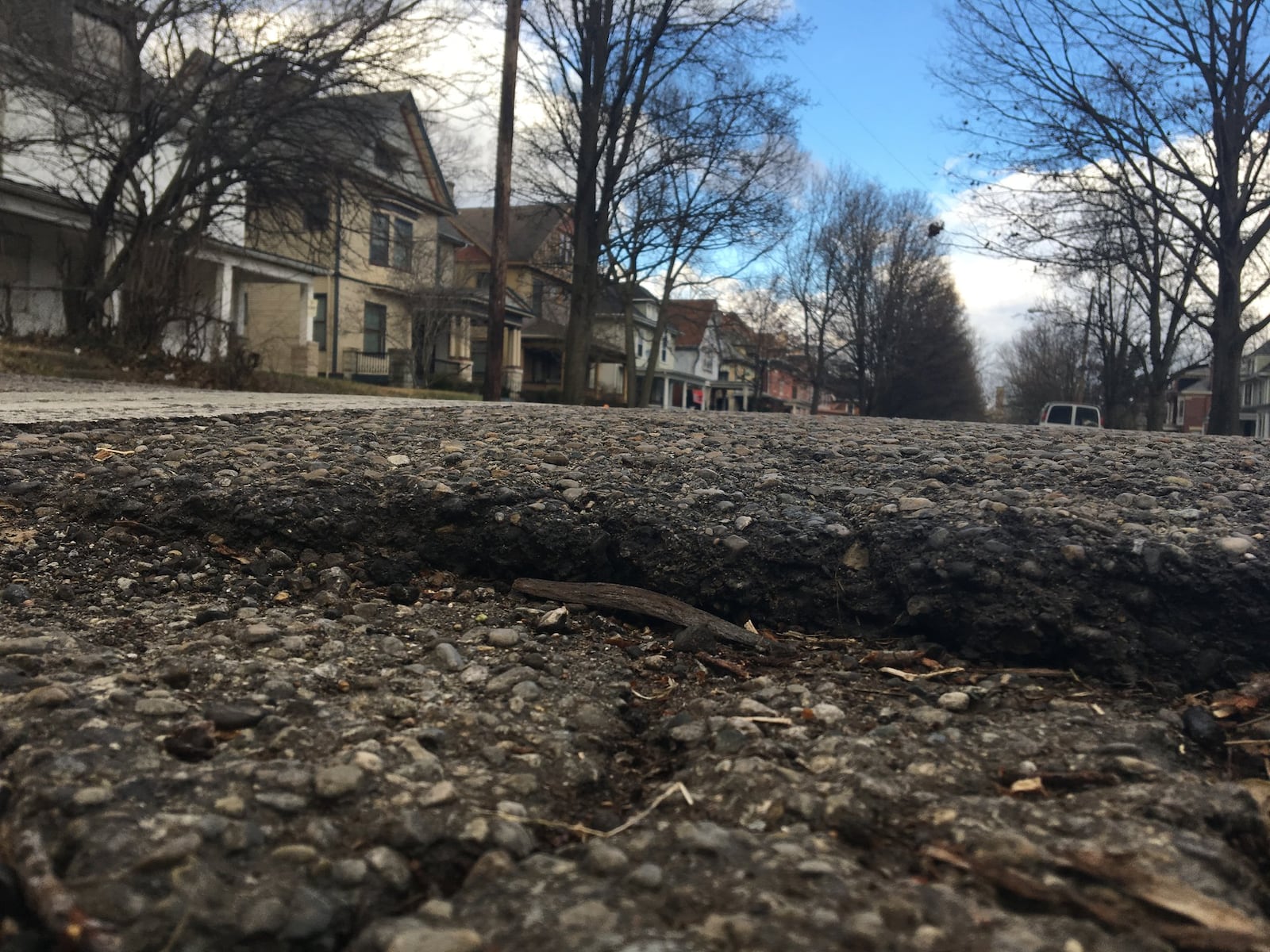 A roadway in Old Dayton View before it was repaved. CORNELIUS FROLIK / STAFF