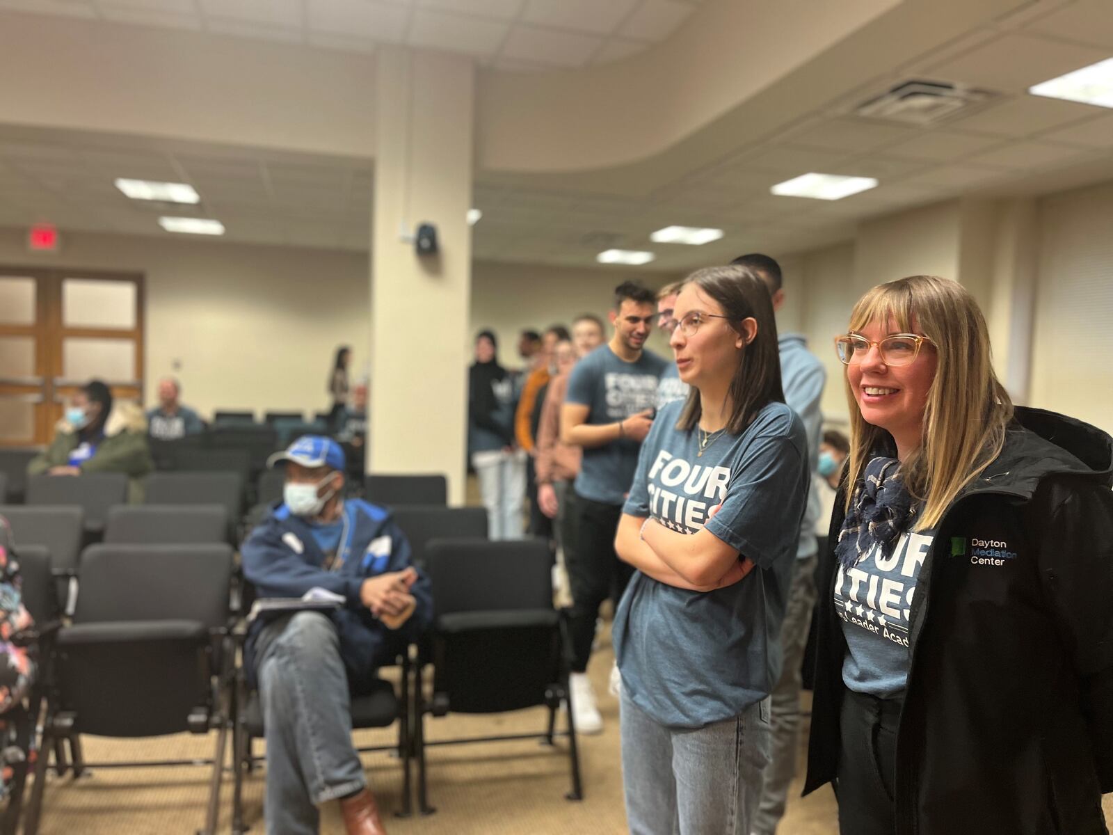 A group of students and teachers from Bosnia and Herzegovina are visiting Dayton as part of an exchange program. They attended a recent Dayton City Commission meeting. CORNELIUS FROLIK