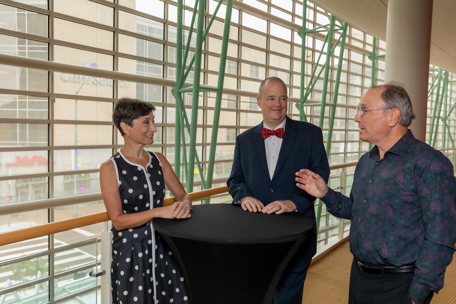 Patrick J. Nugent (center), president and CEO of the Dayton Performing Arts Alliance, is pictured with Dayton Ballet artistic director Karen Russo Burke and Dayton Philharmonic Orchestra artistic director Neal GIttleman. CONTRIBUTED/ANDY SNOW