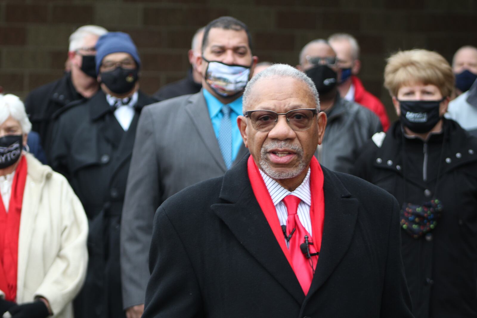 Dayton City Commissioner Jeffrey Mims Jr. at his announcement that he is running for mayor. CORNELIUS FROLIK / STAFF