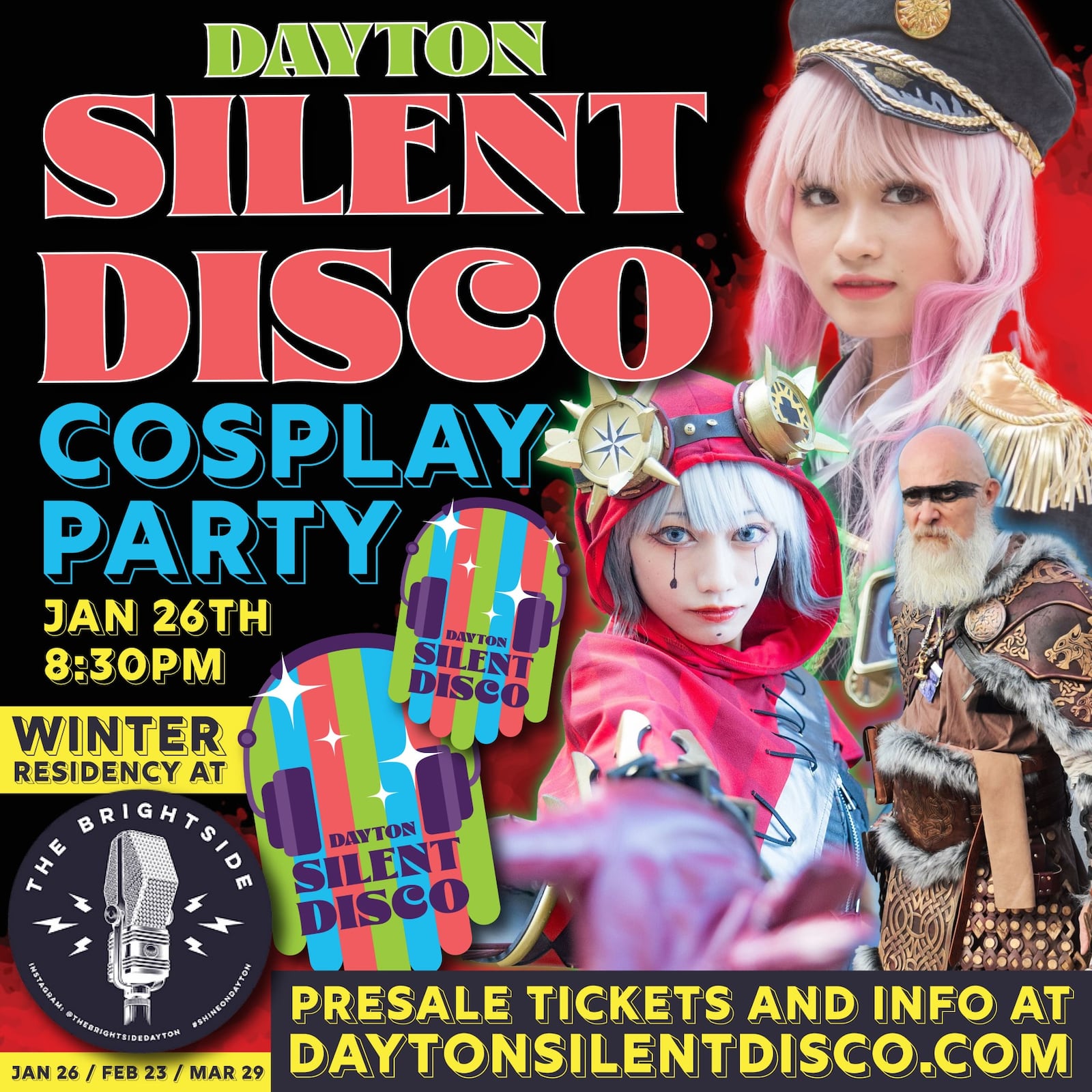 Dayton Silent Disco will be holding a cosplay party at 8:30 p.m. on Friday, Jan. 26. CONTRIBUTED