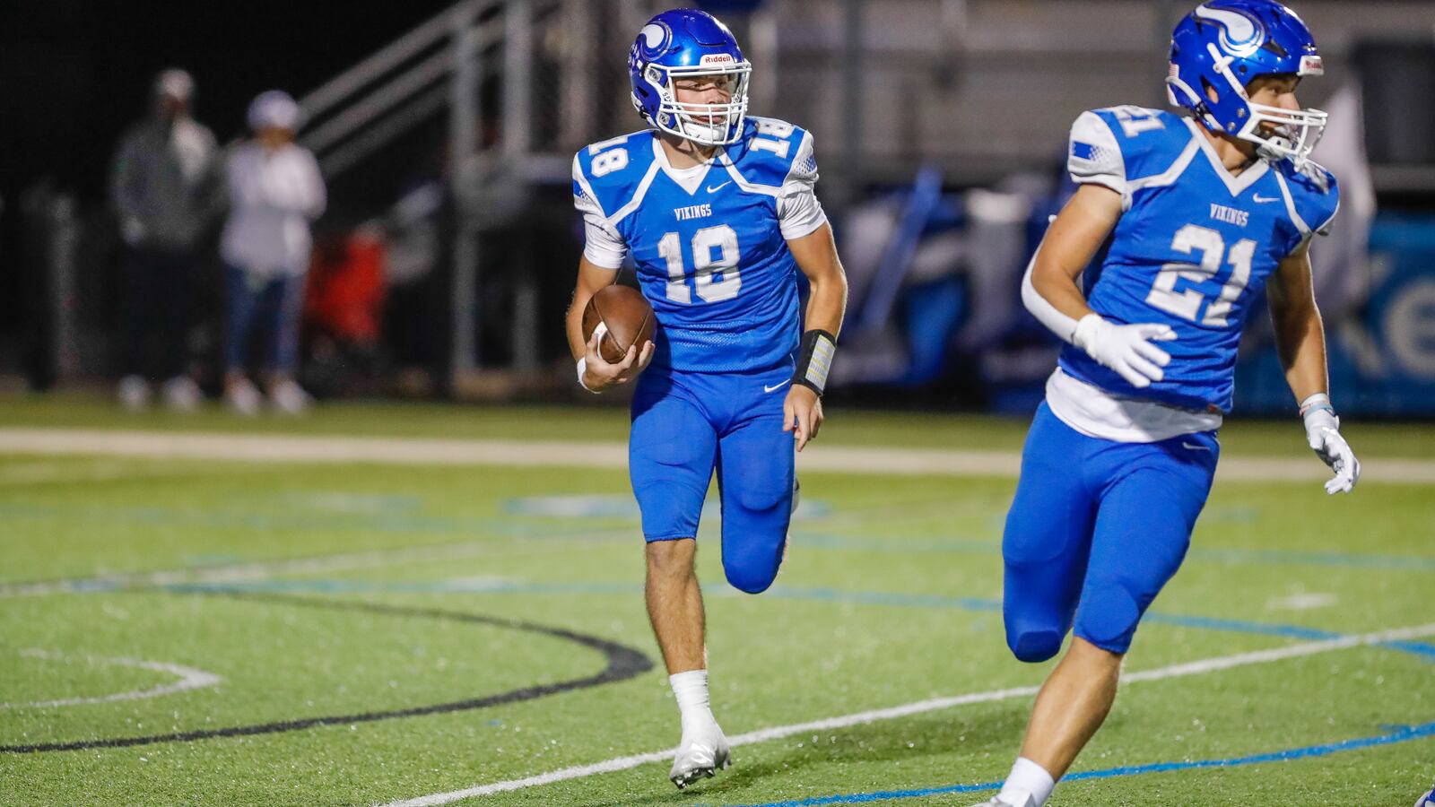 Miamisburg's Preston Barr runs the ball during a game against Springfield on Friday night at Holland Field. The Wildcats won 30-27. Michael Cooper/CONTRIBUTED