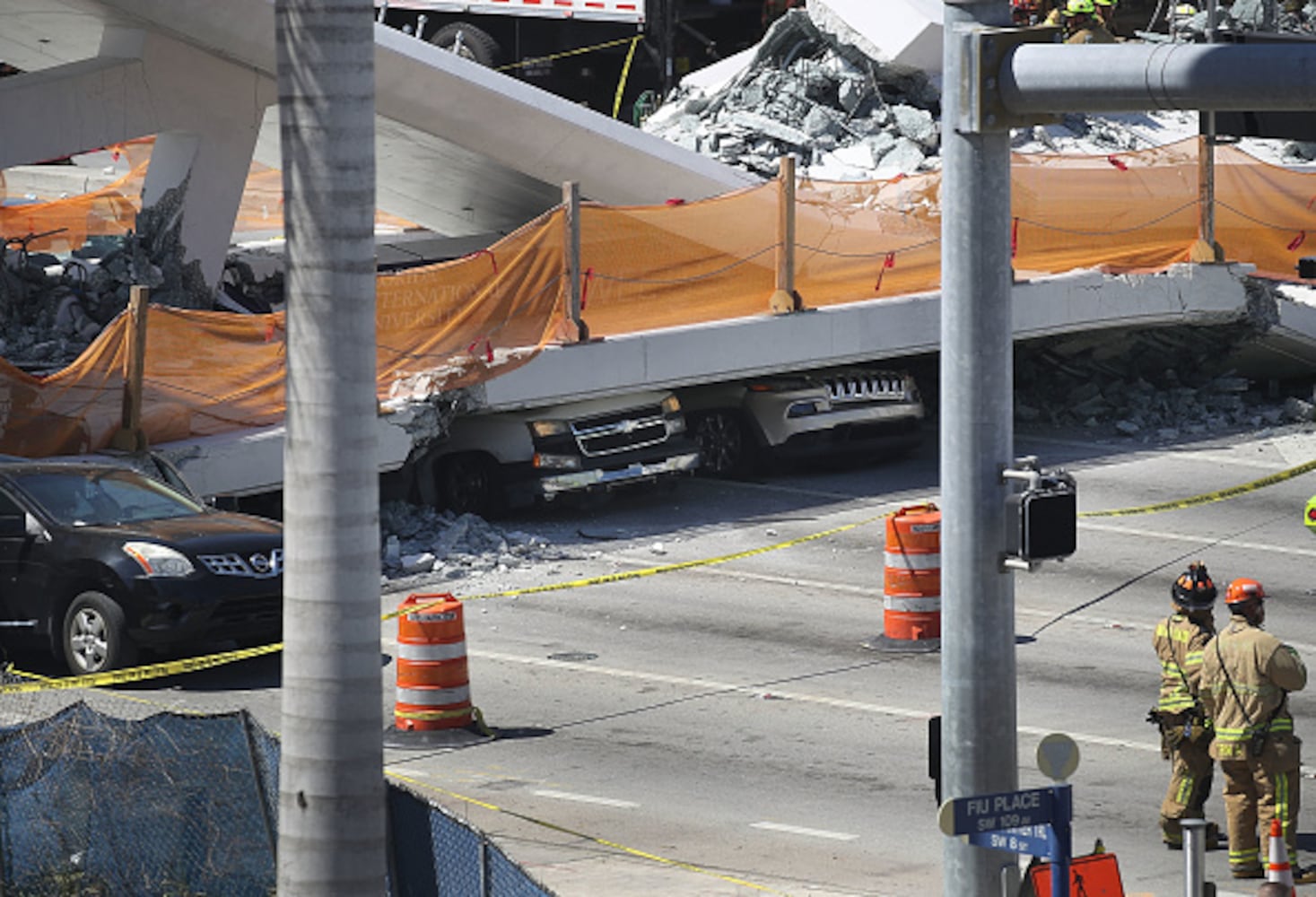 Photos: FIU pedestrian bridge collapses in Miami