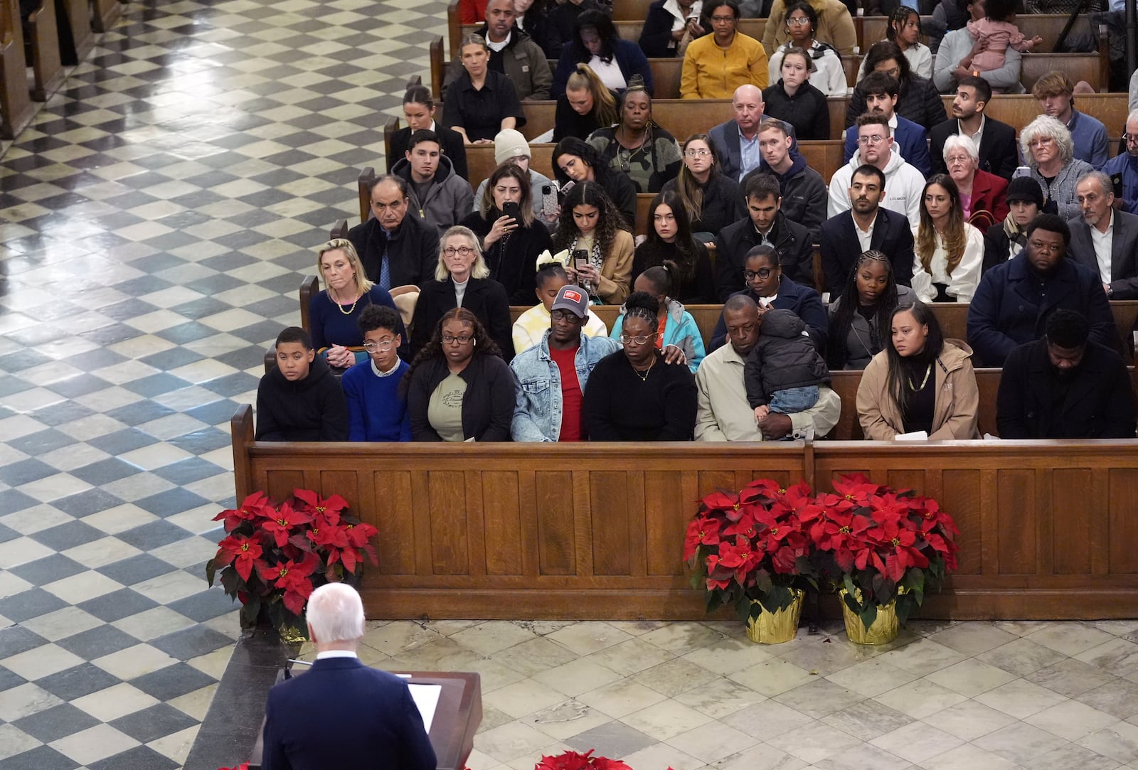 President Joe Biden speaks during in an interfaith prayer service for the victims of the deadly New Years truck attack, at St. Louis Cathedral in New Orleans, Monday, Jan. 6, 2025. (AP Photo/Stephanie Scarbrough)