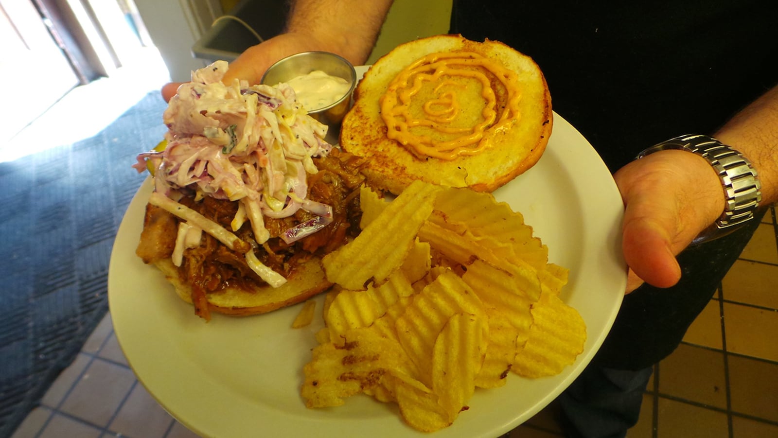 The Trolley Stop is famous for its delicious sandwiches, including this pulled Pork BBQ sandwich. ALEXIS LARSEN/CONTRIBUTED