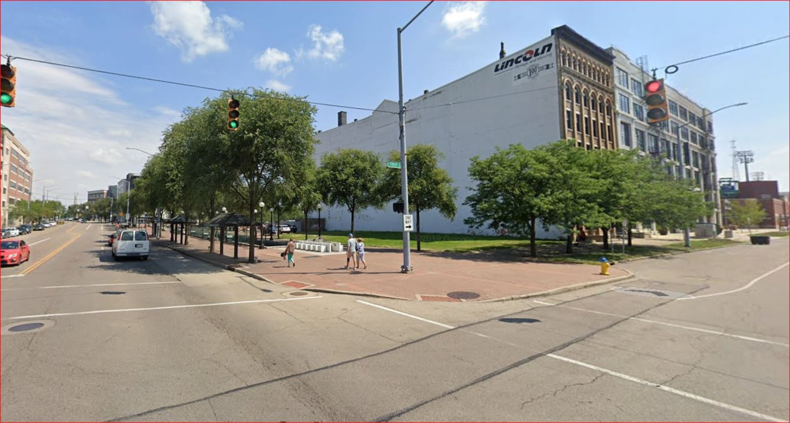 A Google street image of North Patterson Boulevard and East First Street.