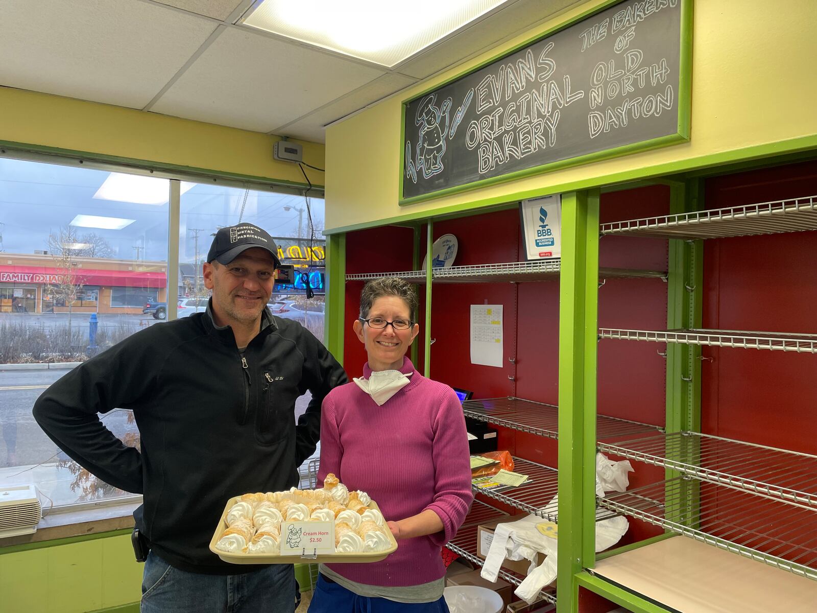 Evans Bakery, located at 700 Troy St. in the Old North Dayton neighborhood, is closing its doors in December. Pictured (left to right) Matt Tepper and Jennifer Evans, owners of Evans Bakery.