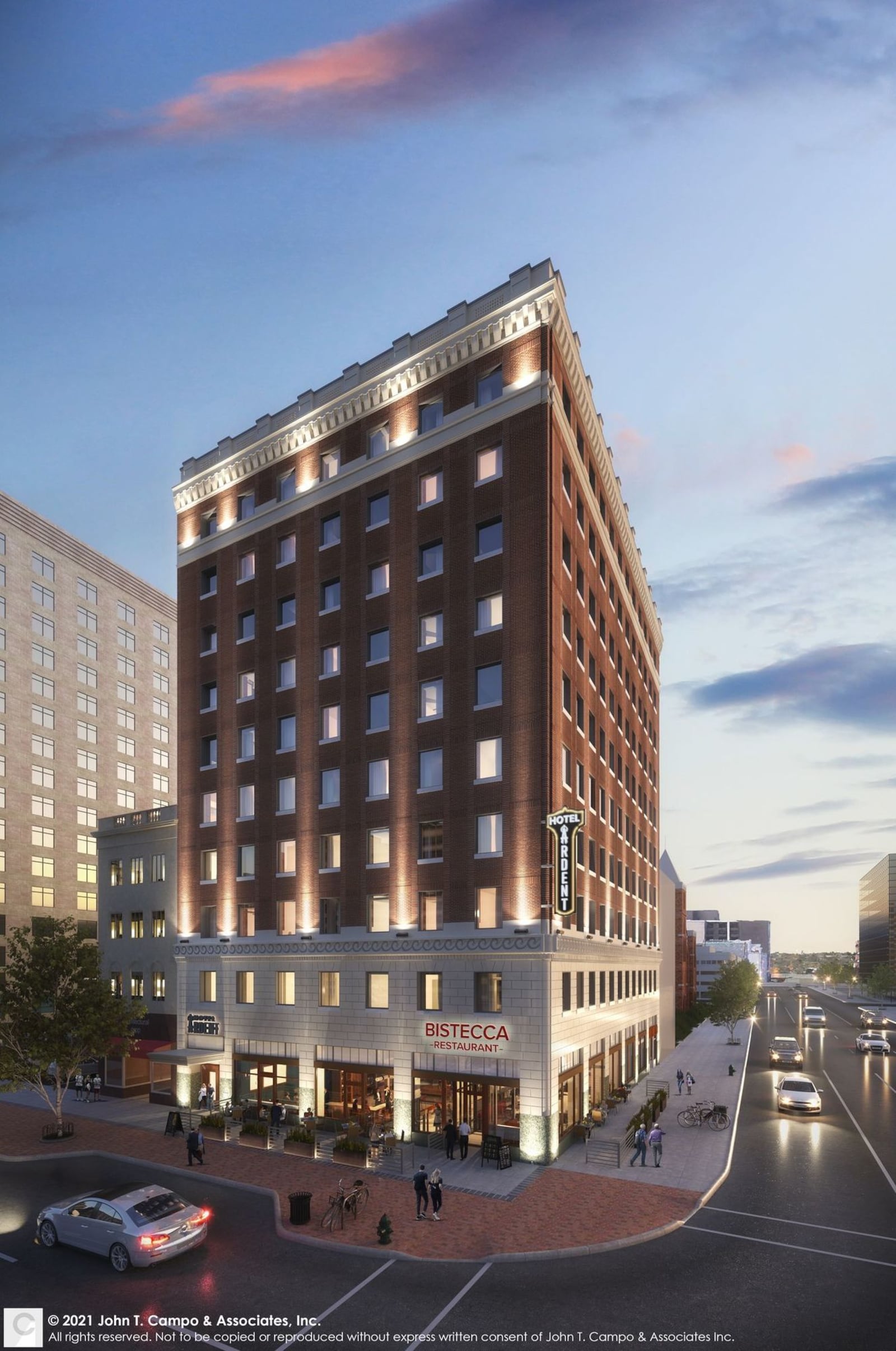 A rendering of the Hotel Ardent at 137 N. Main St. in downtown Dayton. CONTRIBUTED