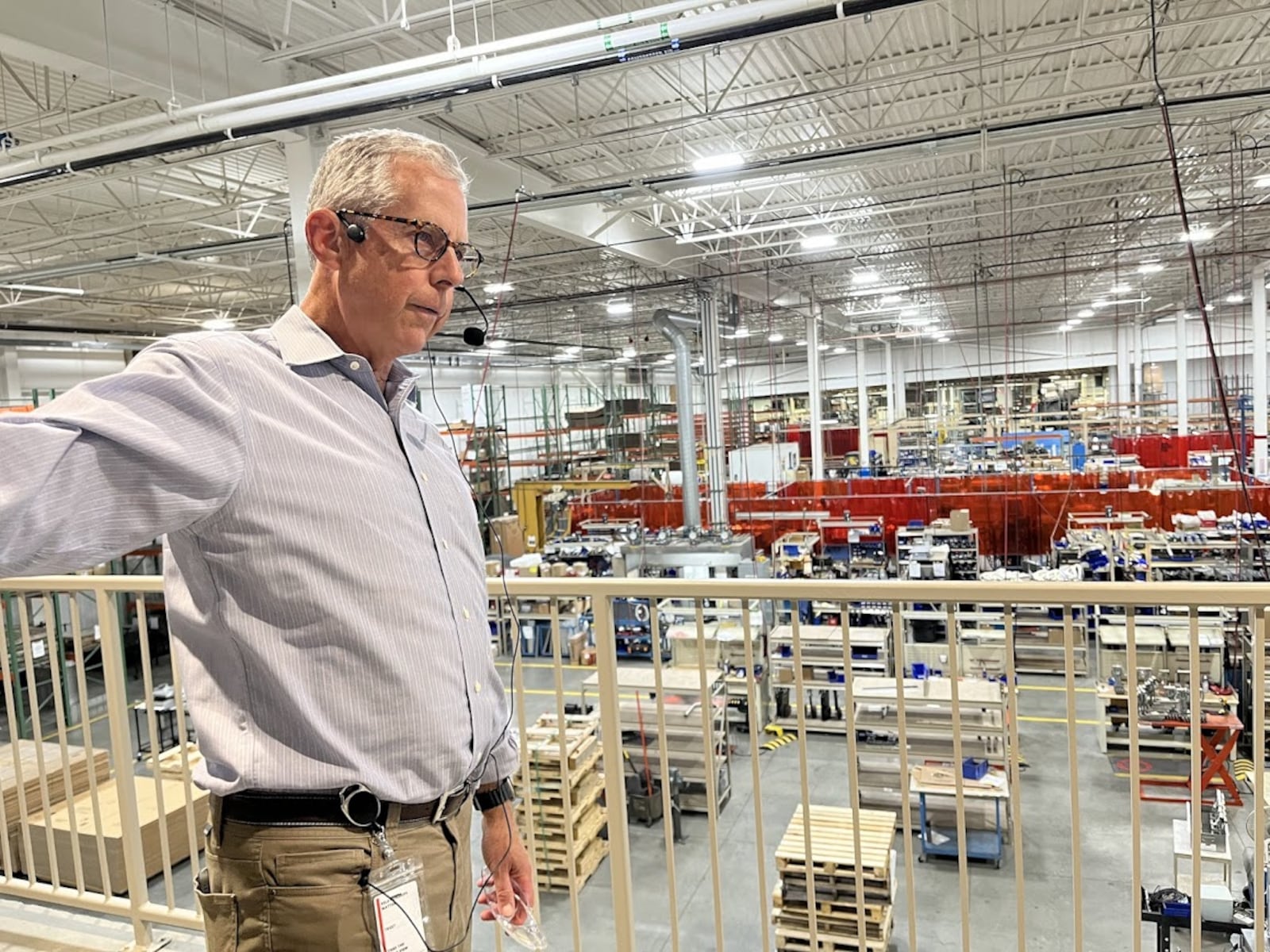 Rob Connelly, Henny Penny executive chairman, talks about manufacturing in the company's "Incubator" building in Eaton. THOMAS GNAU/STAFF