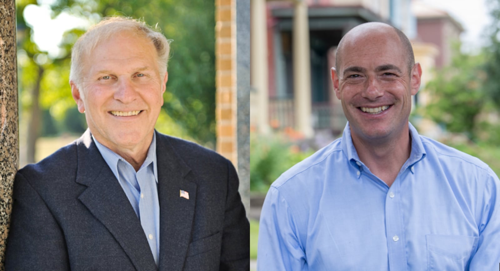 The candidates for Ohio's 1st Congressional district in the November 2022 election are incumbent Steve Chabot (left) and challenger Greg Landsman (right).