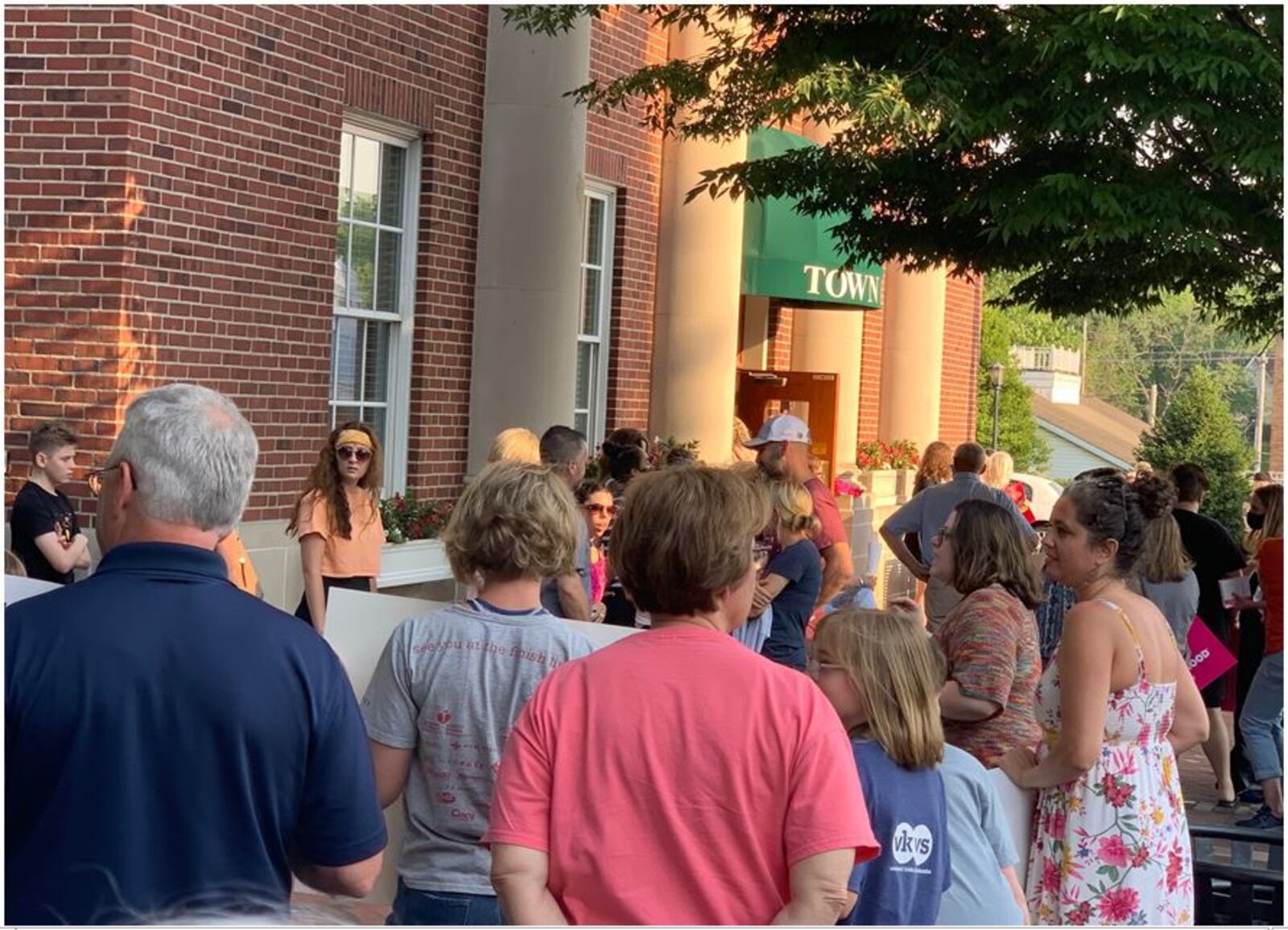 Local pro-life and pro-choice supporters await entering the Lebanon Municipal Building for Tuesday's City Council meeting. Council unanimously approved an emergency ordinance outlawing abortion within the city and declaring Lebanon a sanctuary city for the unborn. ED RICHTER/STAFF