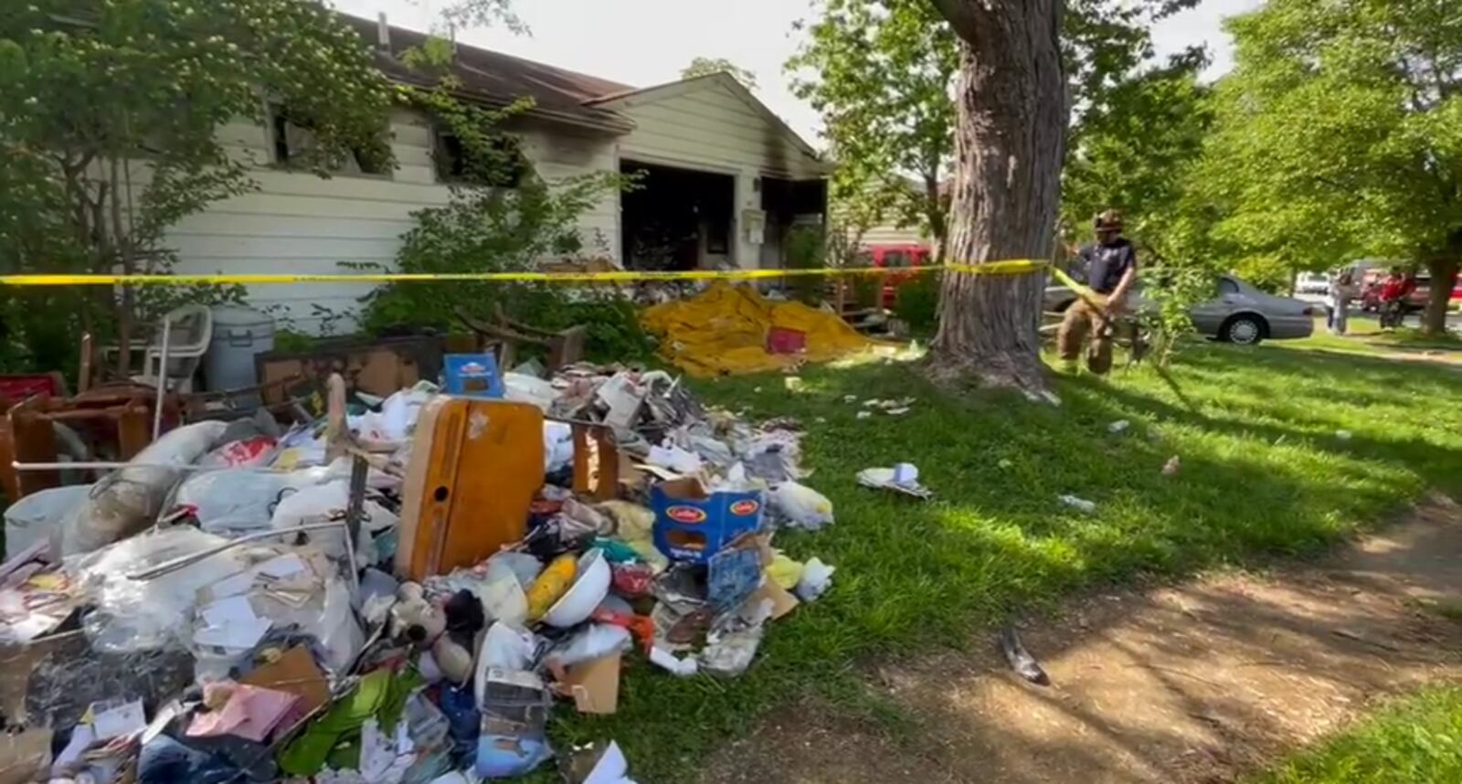 An 83-year-old woman died and a man was seriously injured after a house fire Monday, May 15, 2023, on Towanda Circle in Riverside. JIM NOELKER/STAFF