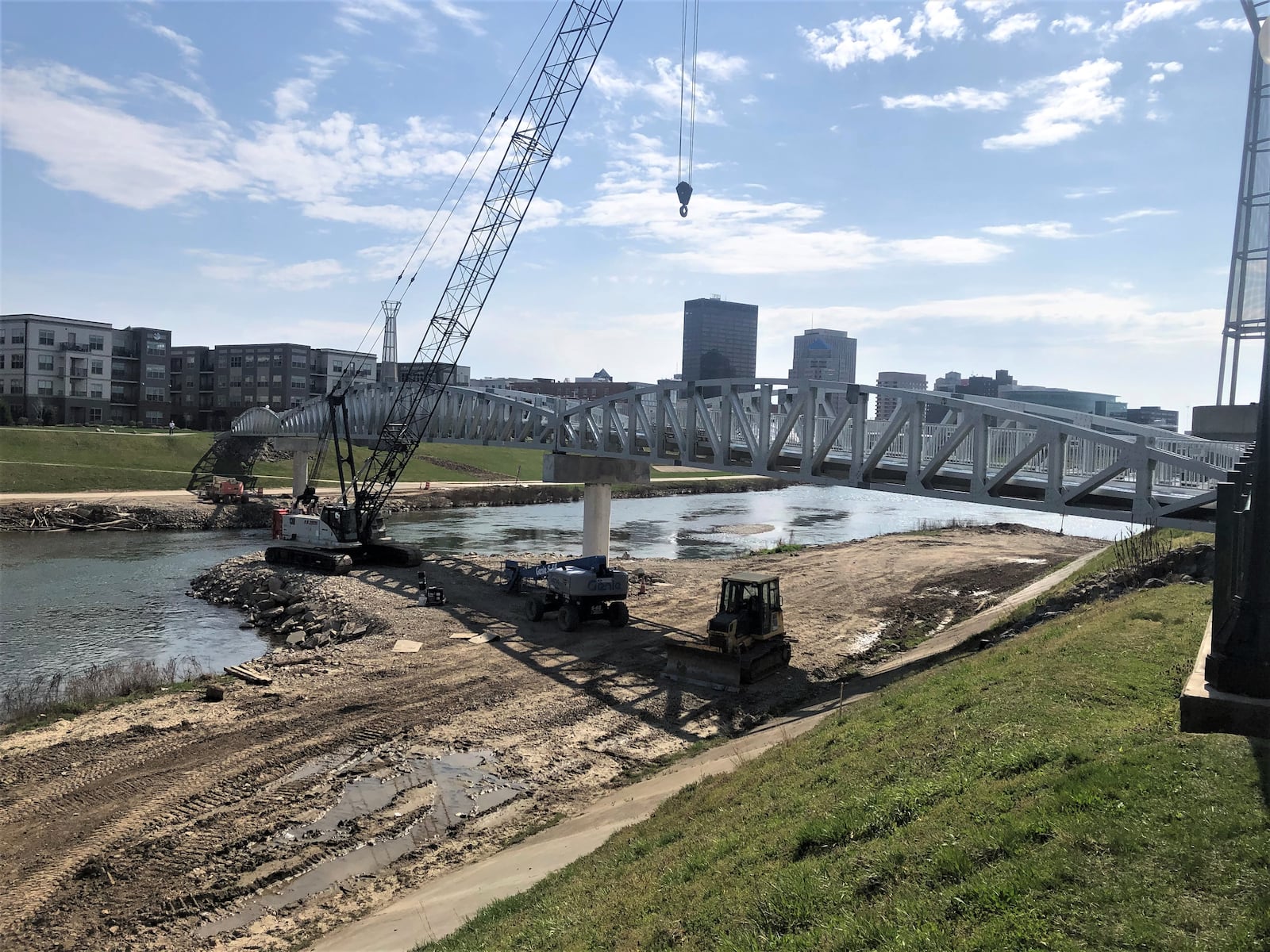 The pedestrian bridge linking RiverScape and Deeds Point MetroPark. CORNELIUS FROLIK / STAFF