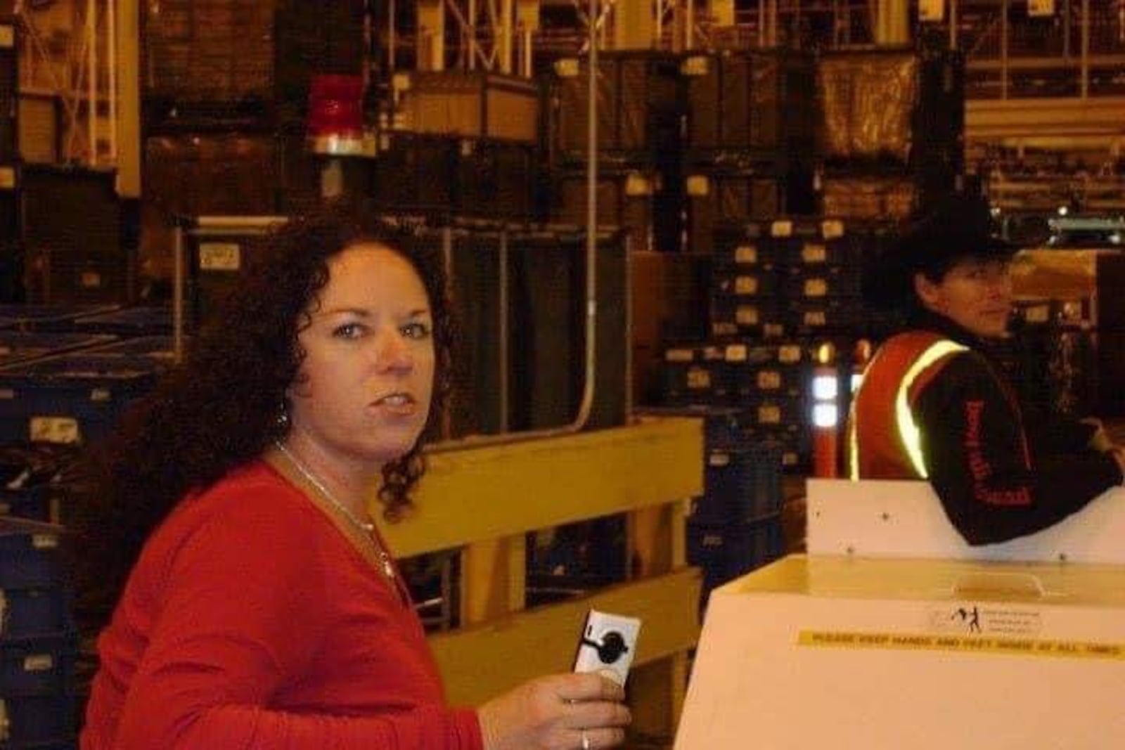 Kate Geiger, at work at the General Motors SUV assembly plant in an undated photo. Contributed.