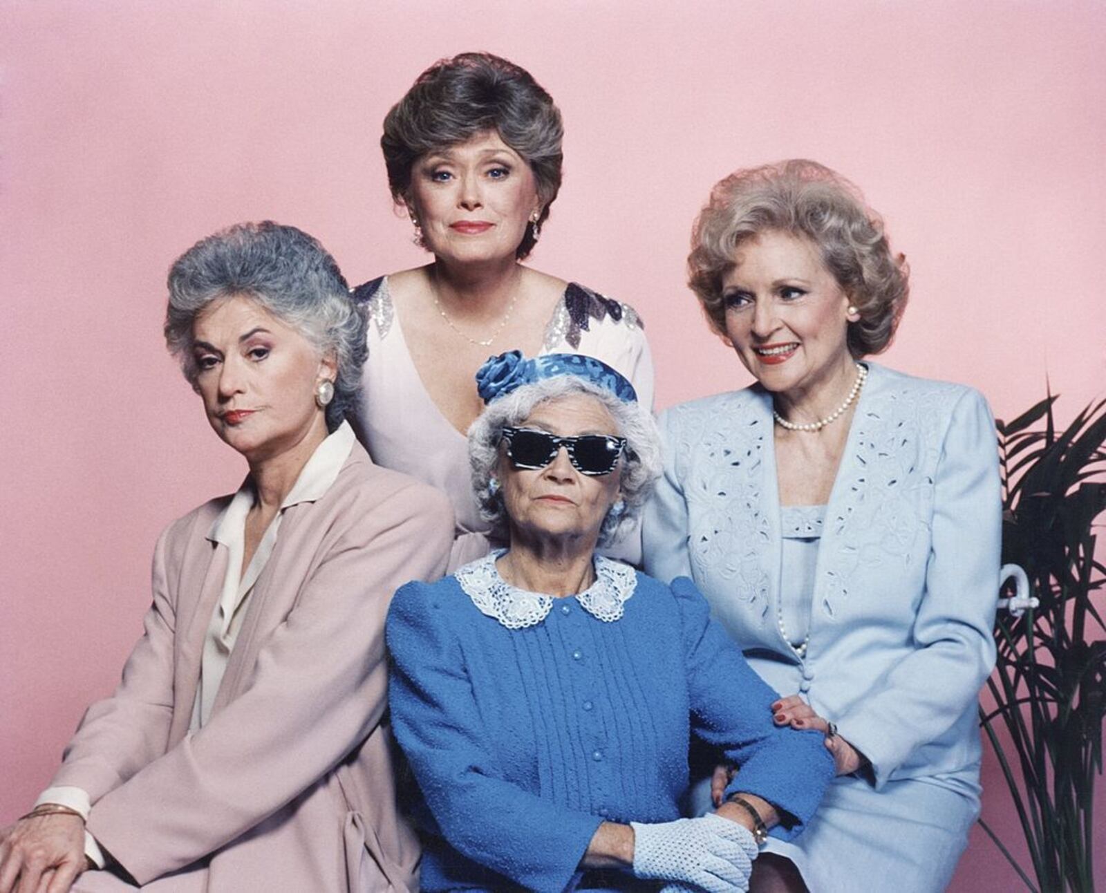 THE GOLDEN GIRLS -- Season 1 -- Pictured: (l-r) Bea Arthur as Dorothy Petrillo Zbornak, Rue McClanahan as Blanche Devereaux, Estelle Getty as Sophia Petrillo, Betty White as Rose Nylund.