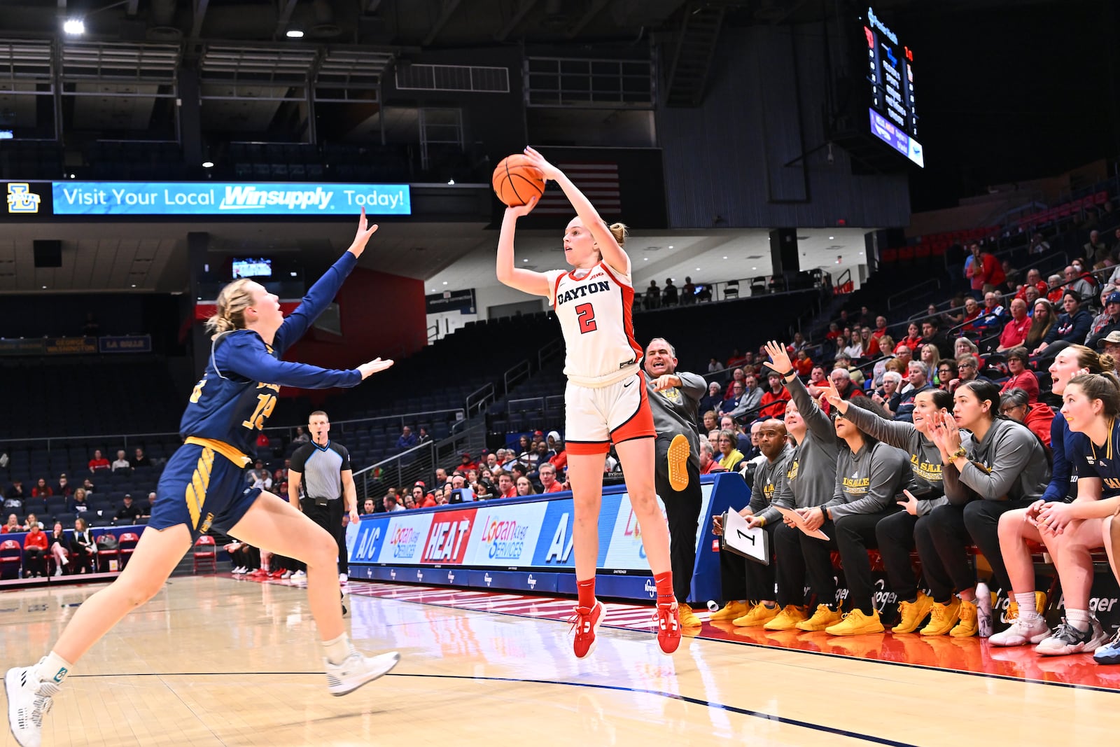 Dayton's Taisiya Kozlova scored 10 points Wednesday in Flyers' win over La Salle at UD Arena. Erik Schelkun/UD Athletics