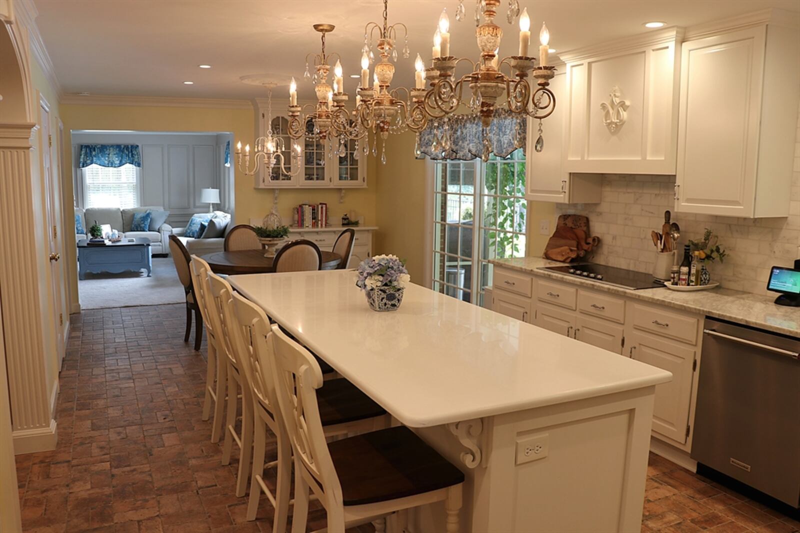 A buffet or coffee station was added in the breakfast room. 