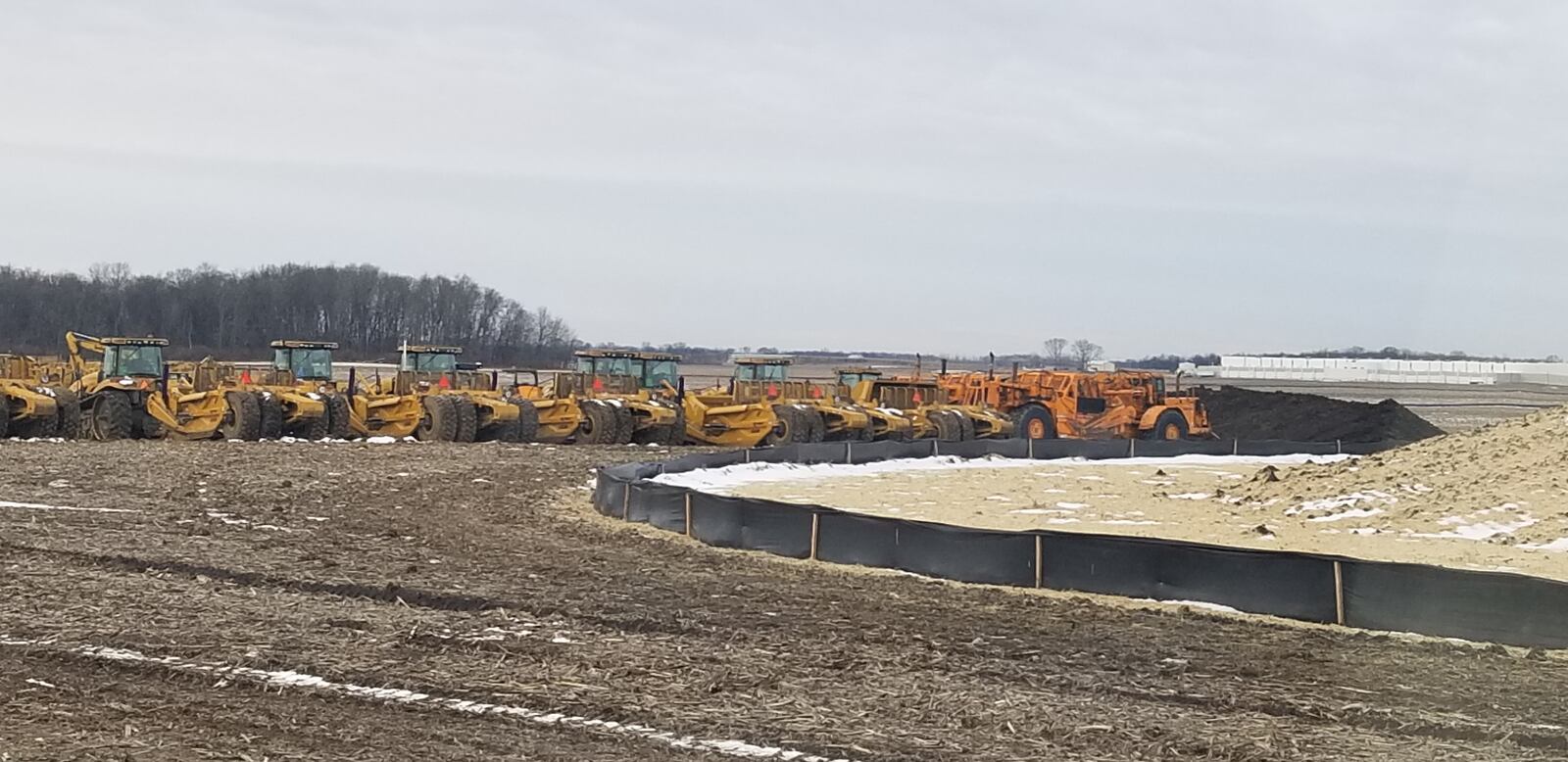 Construction crews are preparing land for a new $3.5 billion joint venture EV battery battery plant between Honda and LG Energy Solution that will be built about an hour’s drive east of Dayton. Rich Gillette/Staff Photo