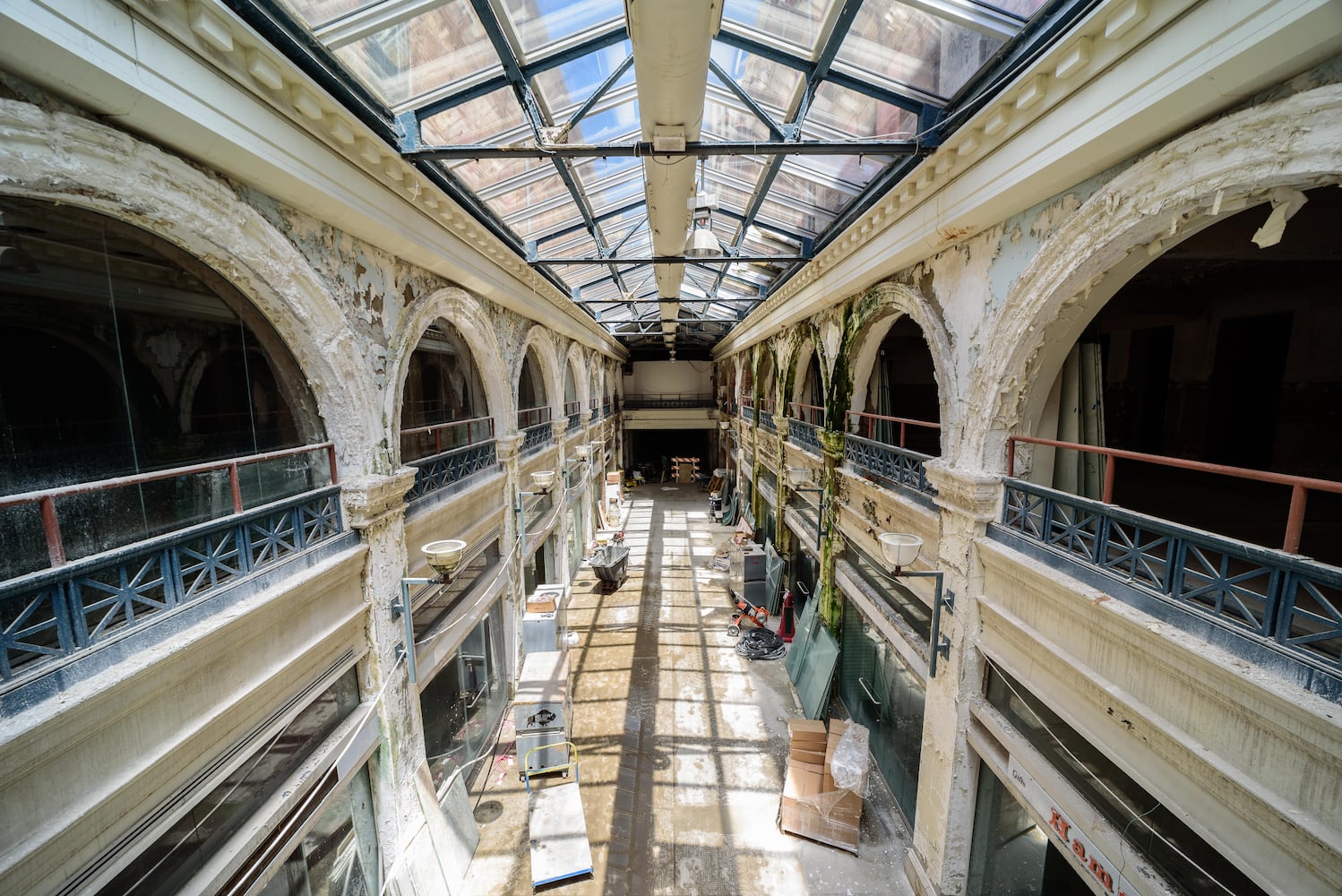 Photos of Dayton Arcade construction progress summer 2020