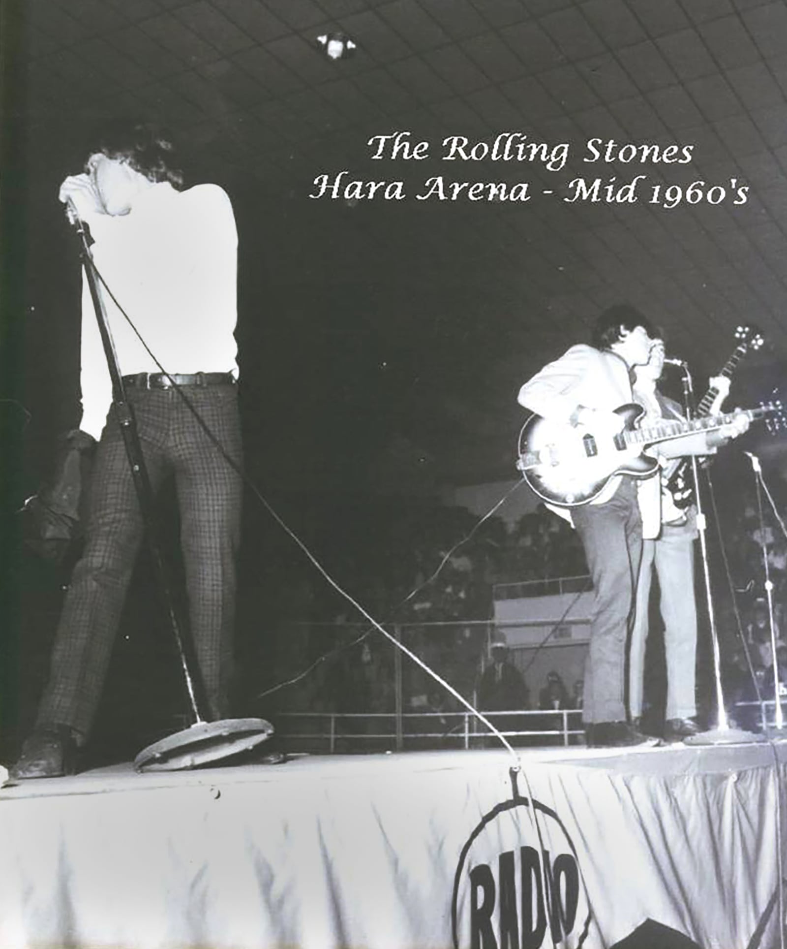 Mick Jagger (left) performs in front of a small crowd with the Rolling Stones Nov. 13, 1964 in this  photograph from Hara Arena. PHOTO COURTESY OF HARA ARENA.