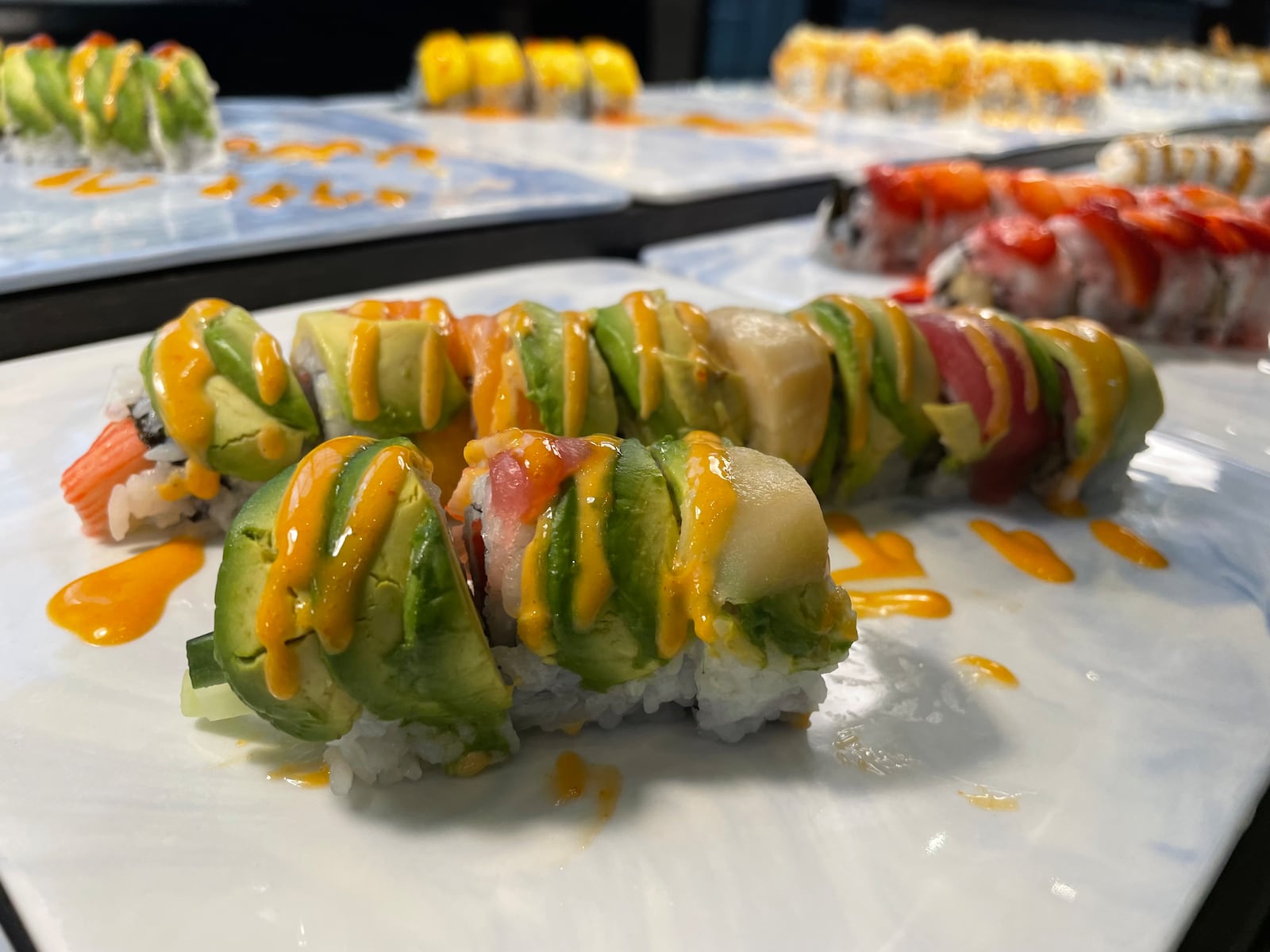 Tokyo Grill & Sushi Buffet, an all-you-can-eat sushi bar and hibachi grill, is open in Beavercreek near the main entrance of The Mall at Fairfield Commons. NATALIE JONES/STAFF