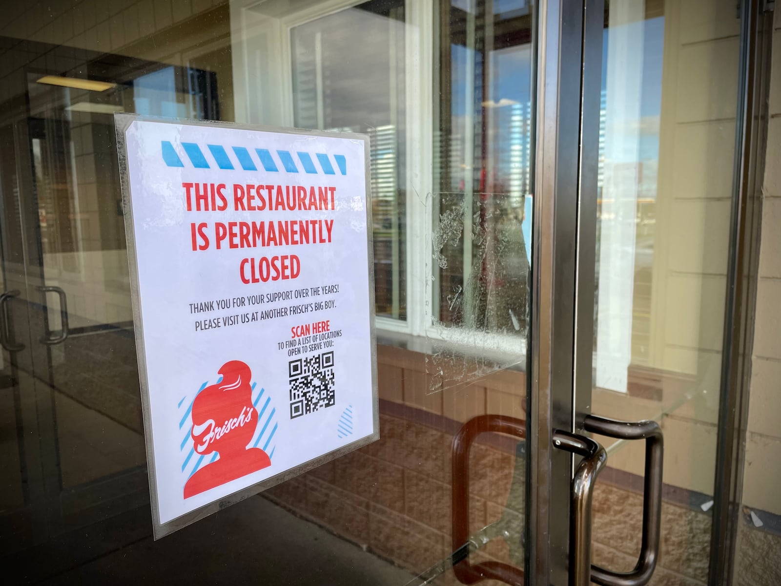 The Frisch’s Big Boy at 20 Troy Town Drive in Troy is “permanently closed,” according to a sign posted at the restaurant. NATALIE JONES/STAFF