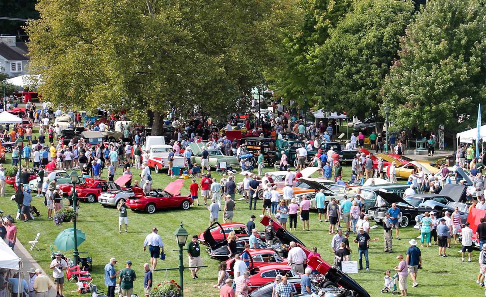 Spectators mingle among the cars at the 2018 12th Dayton Concours d'Elegance at Carillon Park. CONTRIBUTED PHOTO