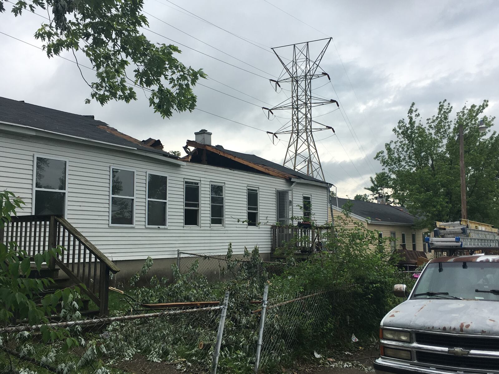 Four people were inside a house on Nimitz Road in Overlook Homes when the roof caved in.