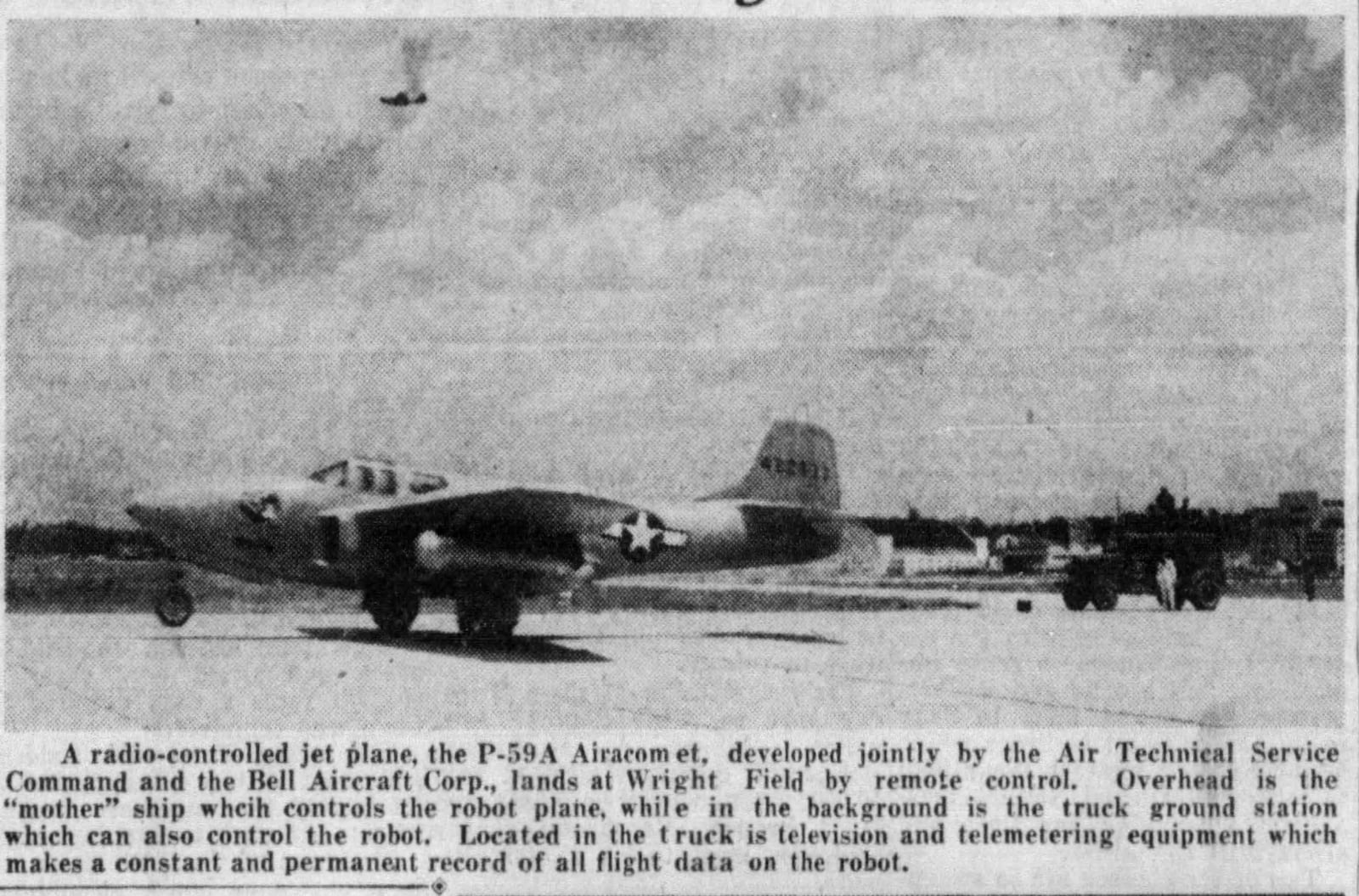 Nov. 6, 1945: Jet plane flown and landed under remote control at Wright Field. DAYTON DAILY NEWS ARCHIVES