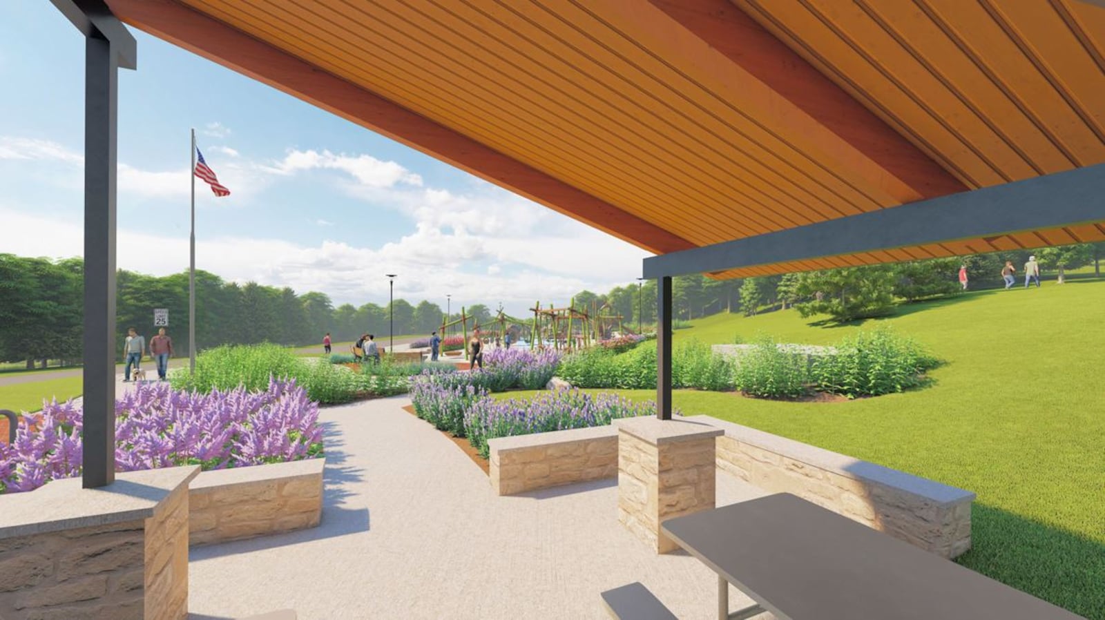 Miamisburg plans to embark on upgrades to Sycamore Trails Park in 2024 and complete the project in 2025. Part of the revamp includes new park shelters. CONTRIBUTED