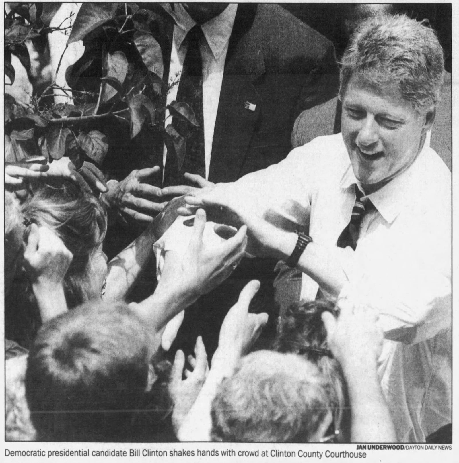 July 21, 1992: Wilmington embraces Bill Clinton. DAYTON DAILY NEWS ARCHIVES