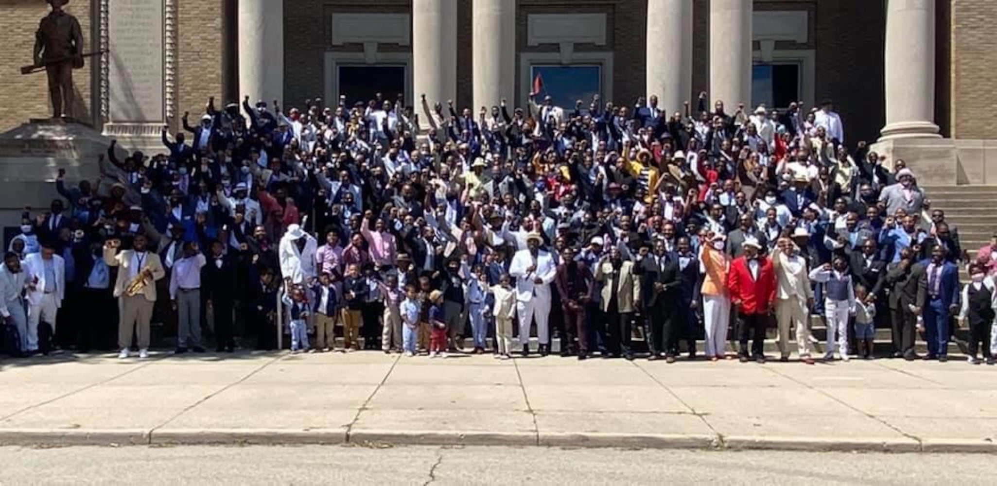 Photos: 300 men in suits march in Dayton