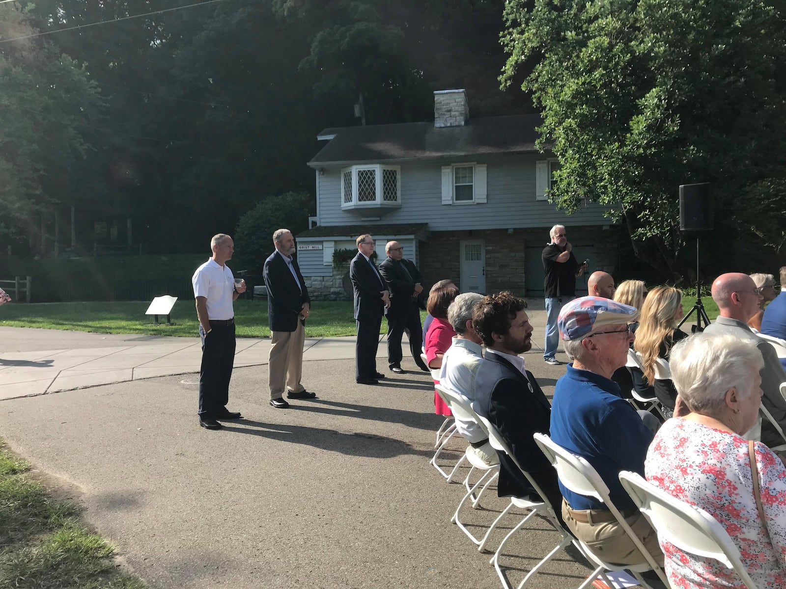 People watch on for Dayton History to unveil the big Carillon Historical Park announcement.