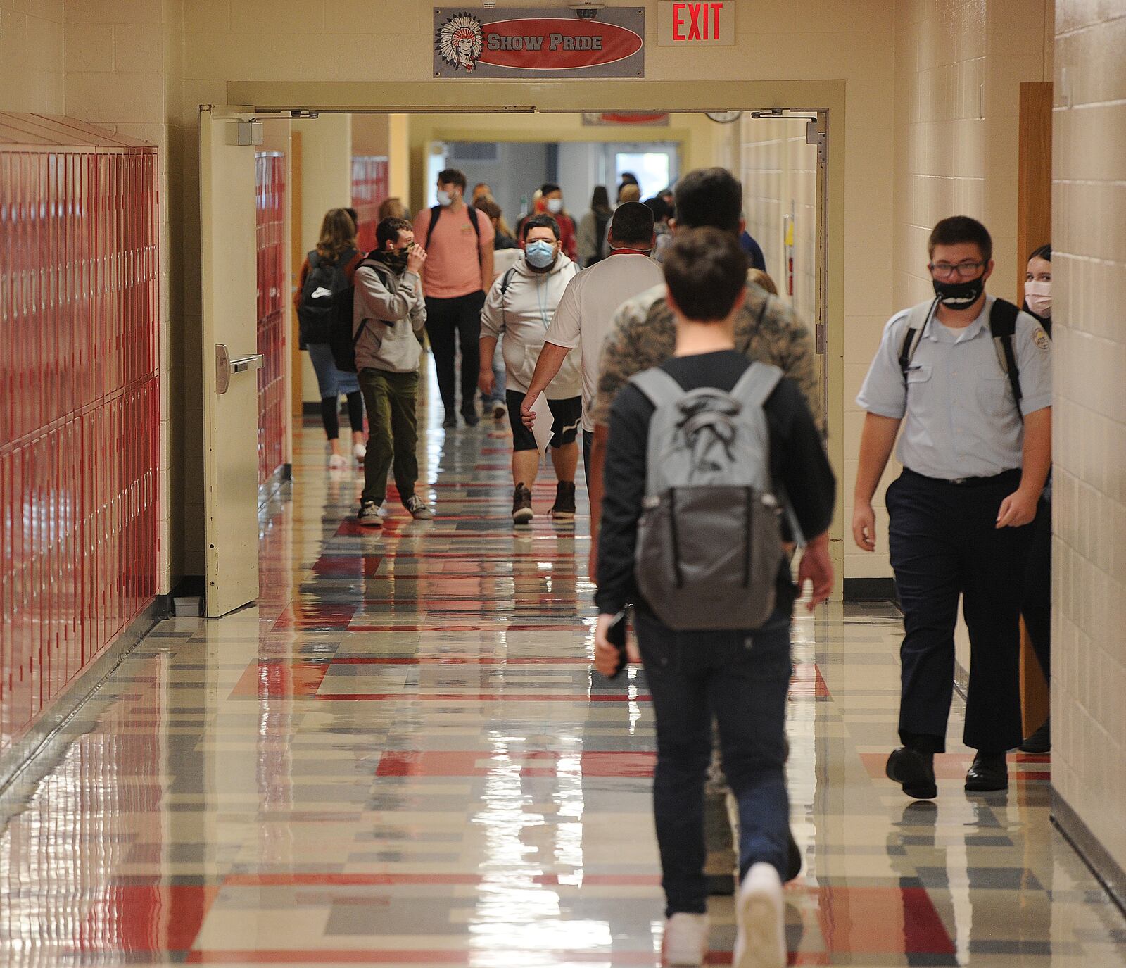 Hallways at Stebbins high school are less crowded because the students are on a rotating daily schedule. MARSHALL GORBY\STAFF