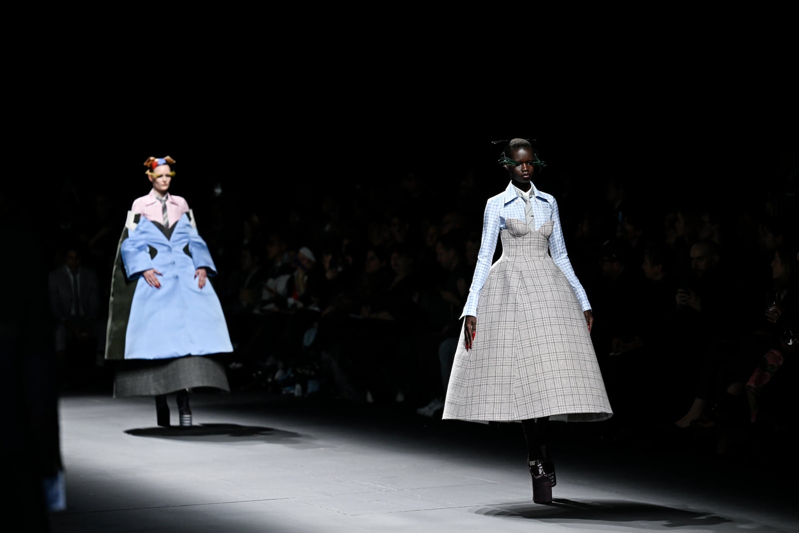 Models walk the runway during the Thom Browne Fall/Winter 2025 fashion show as part of New York Fashion Week on Tuesday, Feb. 11, 2025, at The Shed in New York. (Photo by Evan Agostini/Invision/AP)