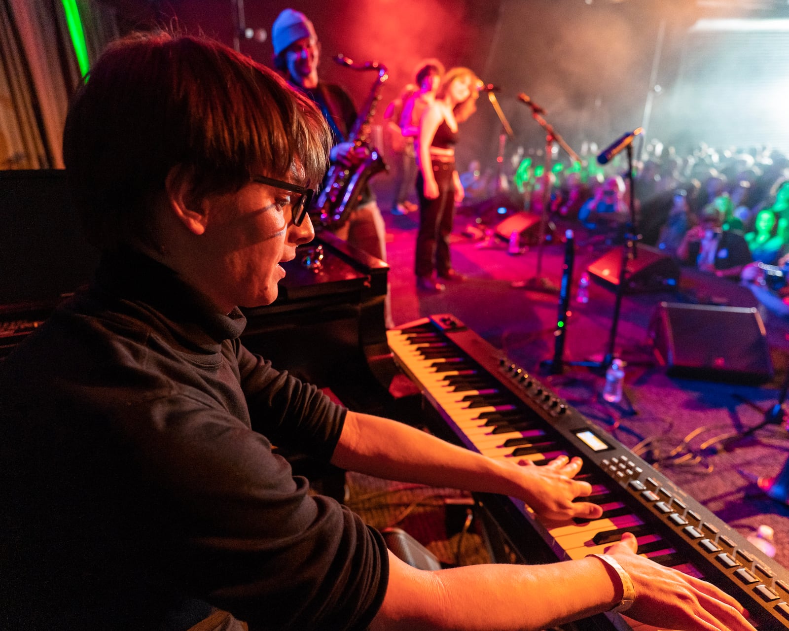 Ohio State University student Drew Powell is keyboardist and a founding member of Crabswithoutlegs, the nine-piece jazz ensemble that took the top prize in the Battle of the Bands at The Brightside in Dayton on Saturday, March 11.