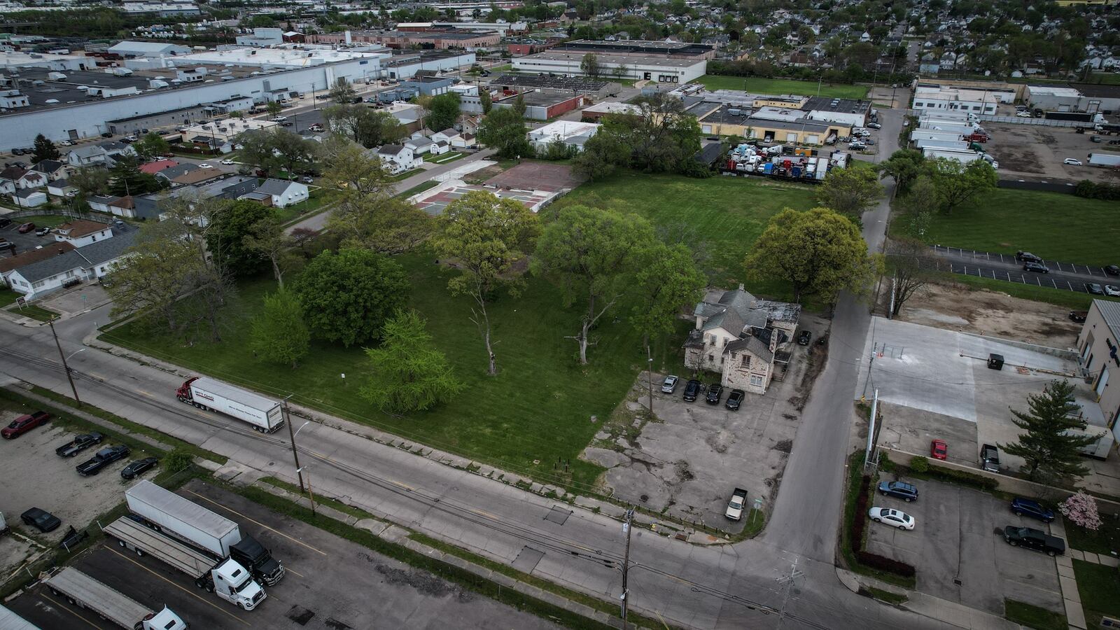 Claridge Park, located at 1400 Webster St. in Dayton. The city is looking for someone to buy and redevelop the Claridge Center, which is a 3,000-square-foot facility by the park. JIM NOELKER/STAFF