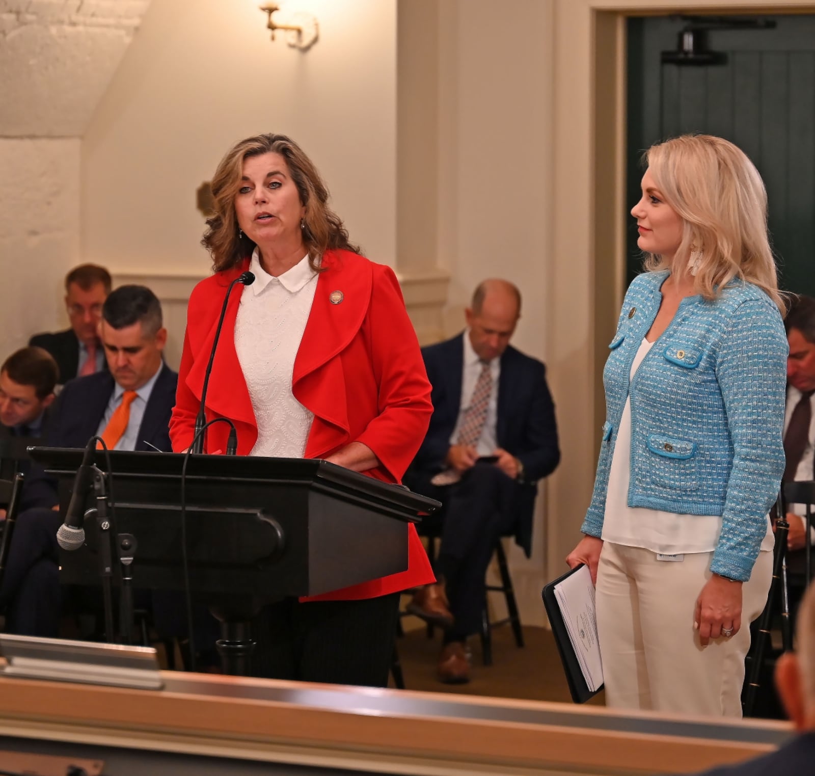 Ohio State Rep. Beth Lear, R-Galena, and Ohio State Rep. Melanie Miller, R-Ashland, respond to questions about their legislation, the Never Alone Act, or H.B. 236. COURTESY OF THE OHIO HOUSE OF REPRESENTATIVES